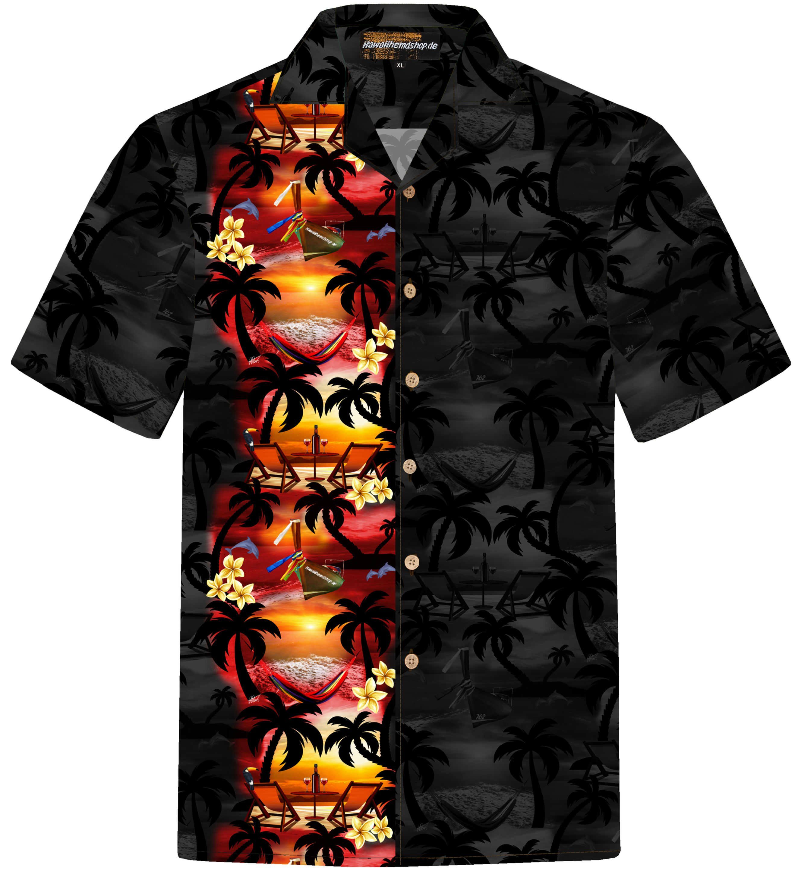 Hawaiihemdshop.de Hawaiihemd Hawaiihemdshop Hawaii Hemd Herren Baumwolle Kurzarm Strand Shirt