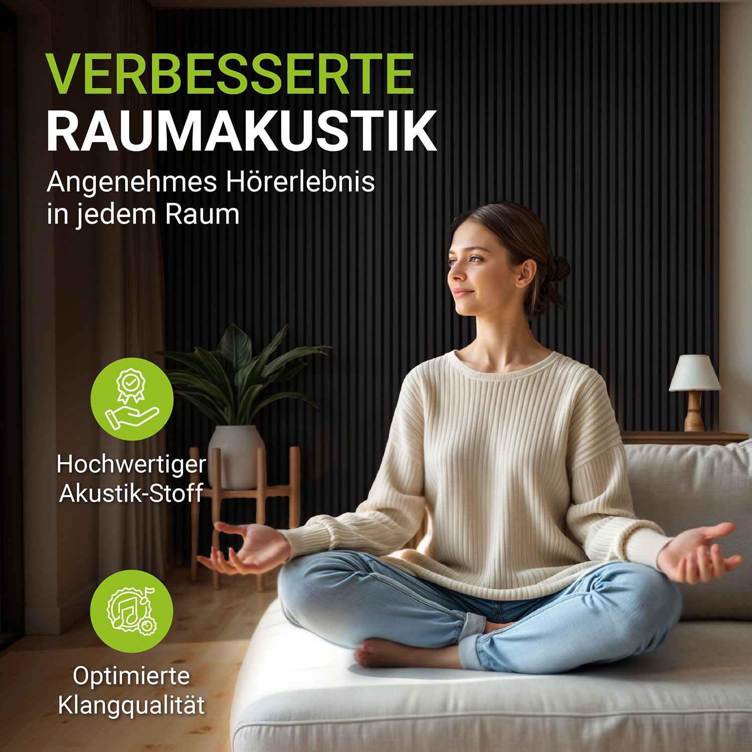 Juskys Wandpaneel, BxL: 60x120 cm, Schallabsorbierend, günstig online kaufen