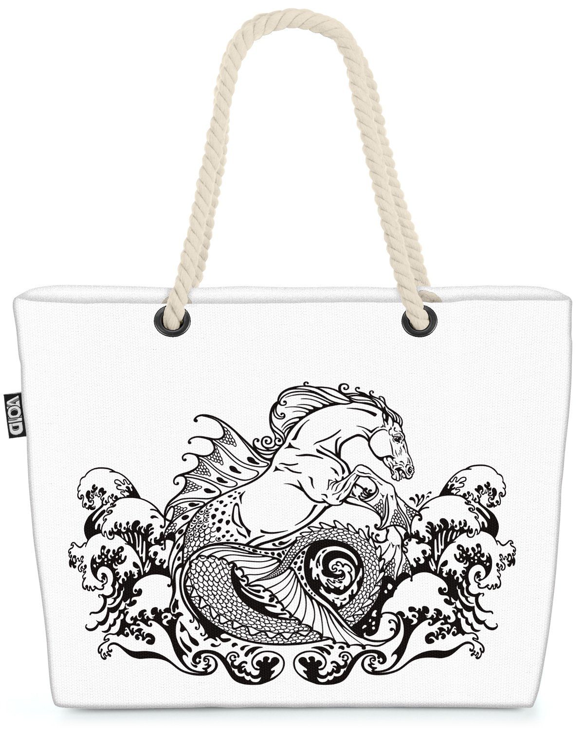 VOID Strandtasche (1-tlg), Seepferdchen Wellen Mythisch Seepferdchen Wellen Mythisch Mythologie