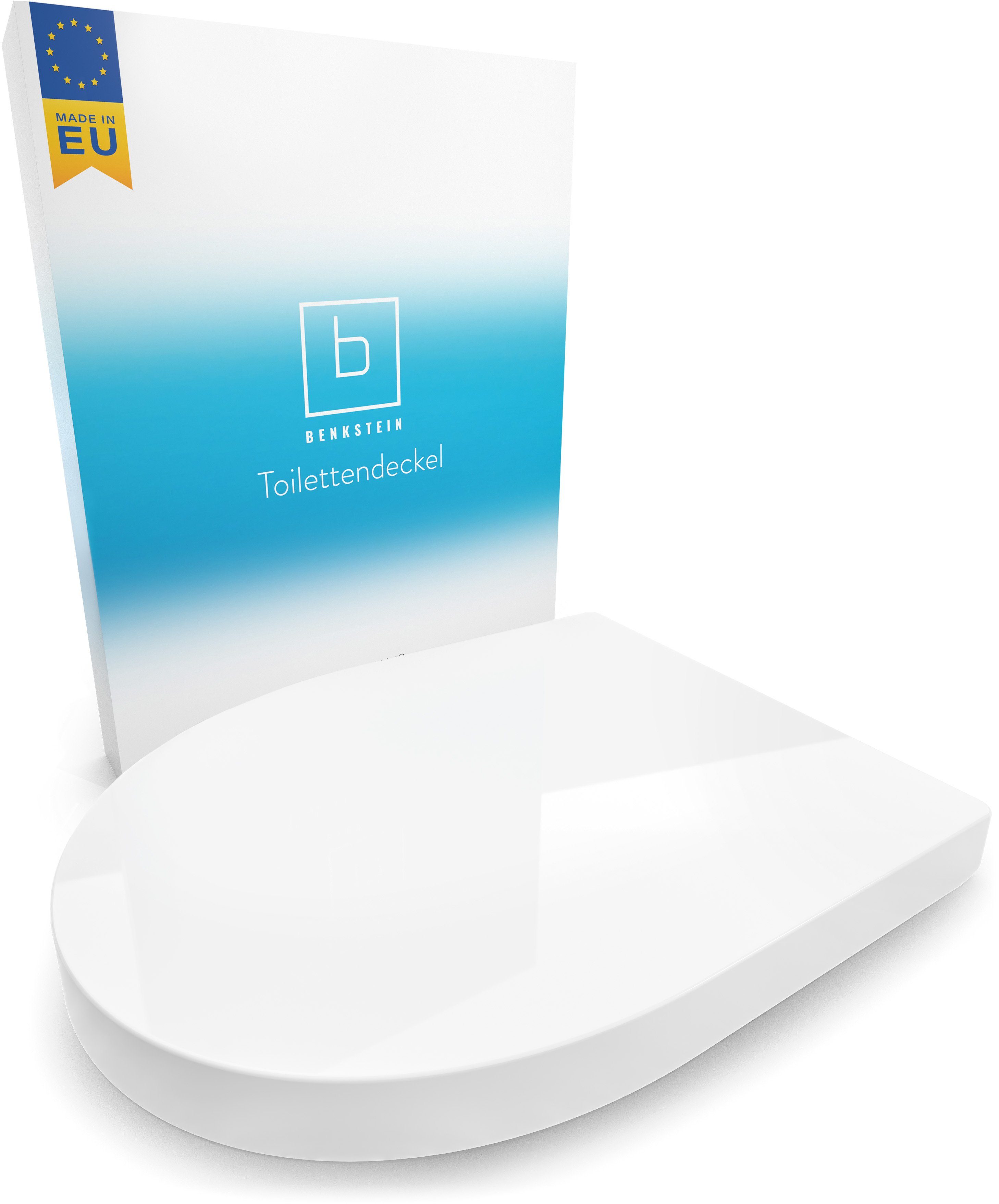 Benkstein WC-Sitz Premium D-Form mit Absenkautomatik, 2x Softclose - Quick-Release