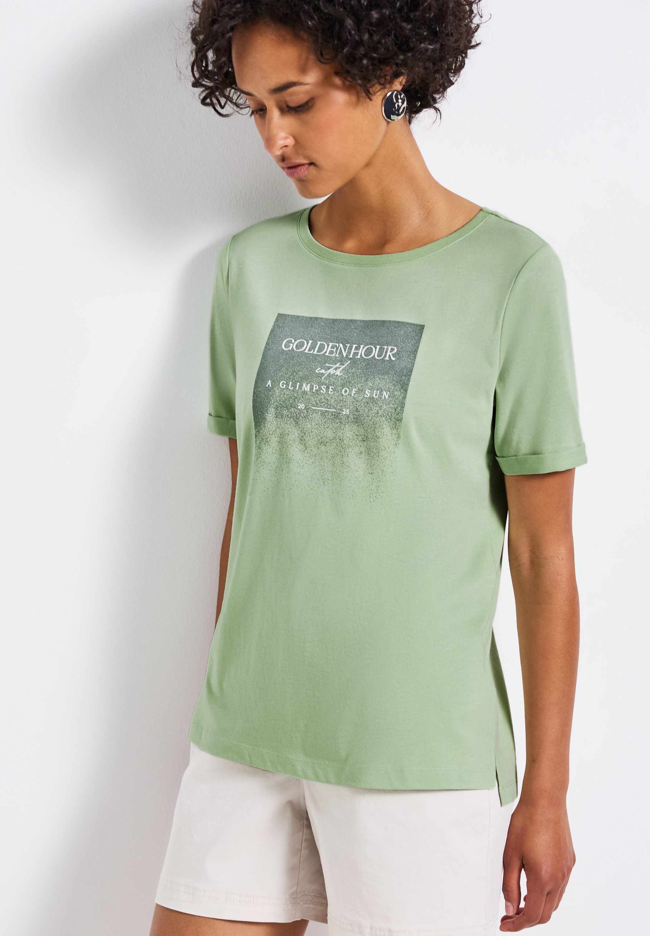 STREET ONE T-Shirt mit Schimmer-Print günstig online kaufen