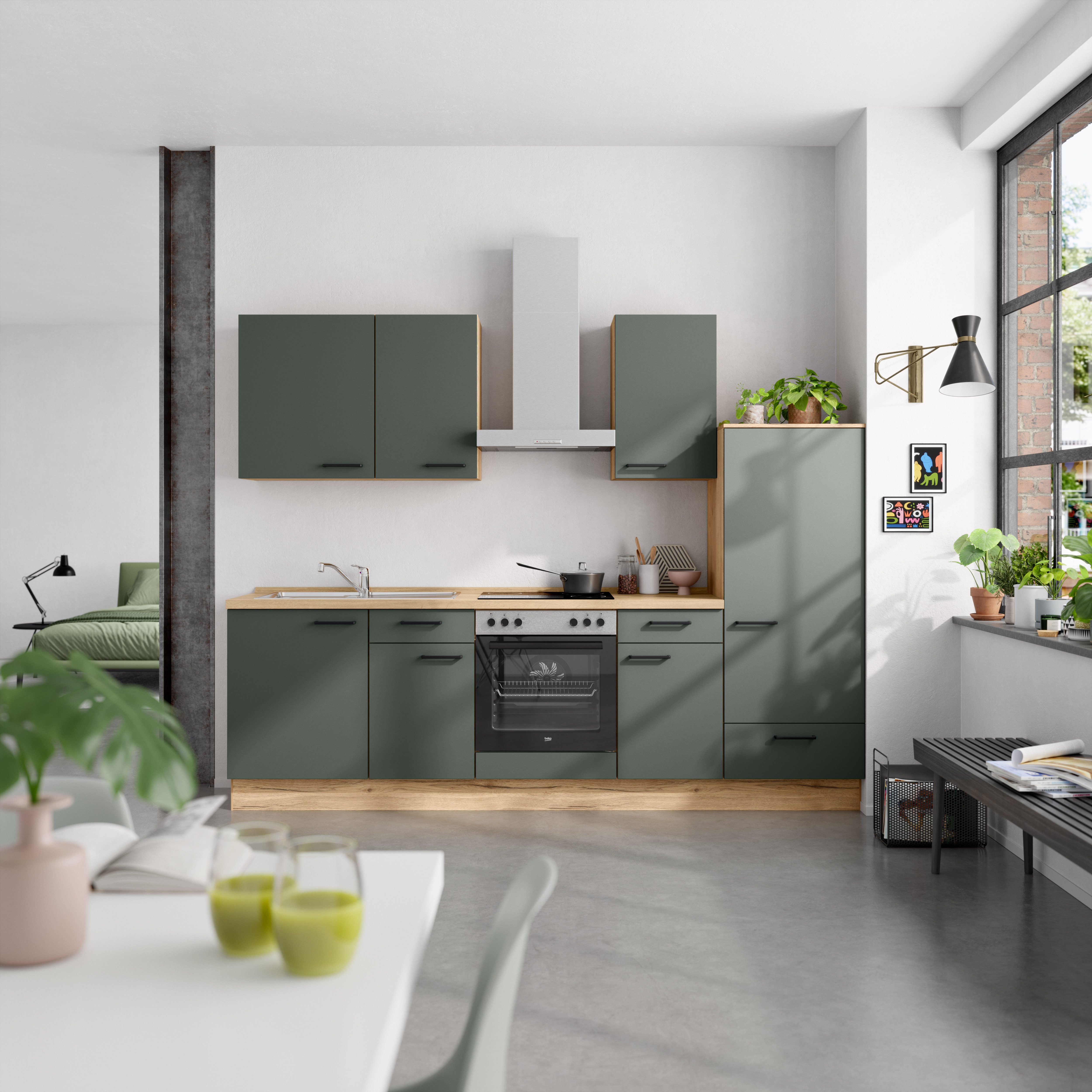 nobilia® Küchenzeile "Easytouch I", NEU: individuell anpassbar mit gratis Profi-Beratung, vormontiert, Breite 270 cm, Ausrichtung wählbar, wahlw. mit E-Geräten