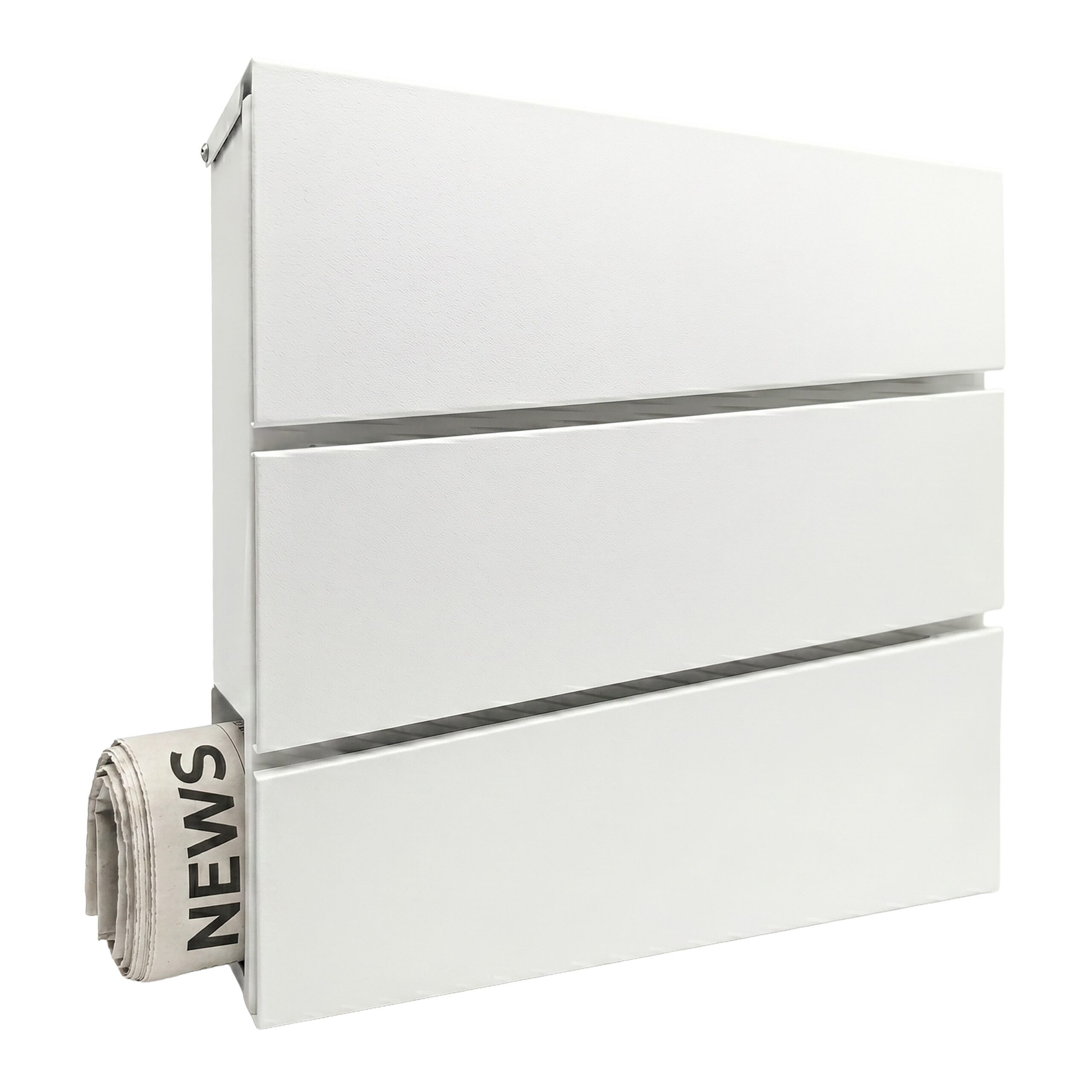 relaxdays Wandbriefkasten Briefkasten mit Zeitungsfach (1-St), weiß