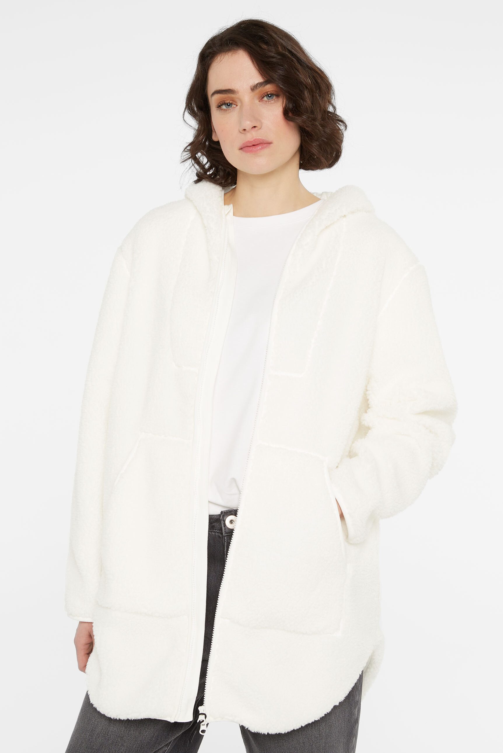 SENSES.THE LABEL Kapuzensweatjacke mit Zwei-Wege-Reißverschluss