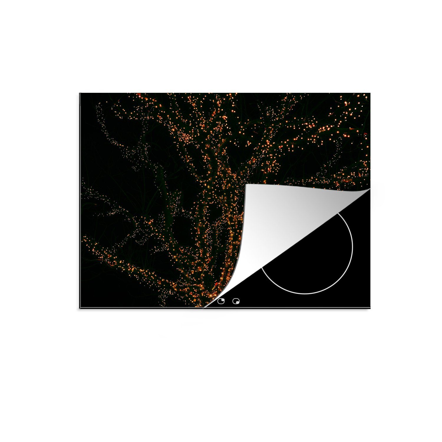MuchoWow Herdblende-/Abdeckplatte Äste Arbeitsfläche Ceranfeldabdeckung Beleuchtung cm, tlg), - Mobile 60x52 Vinyl, - Schwarz, nutzbar, (1