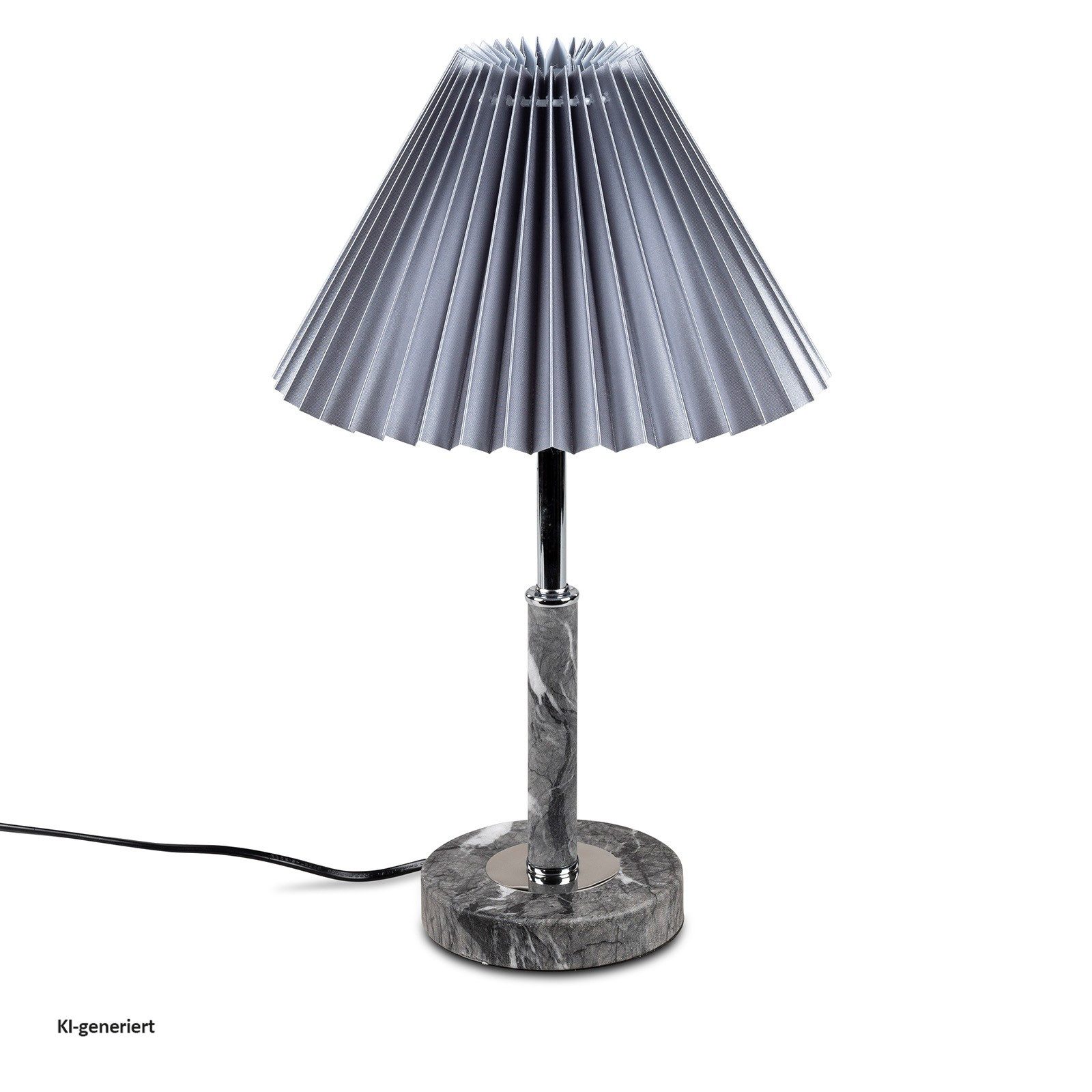 formano Tischleuchte Tischlampe Grau Plissee Schirm, ohne Leuchtmittel, Lampe