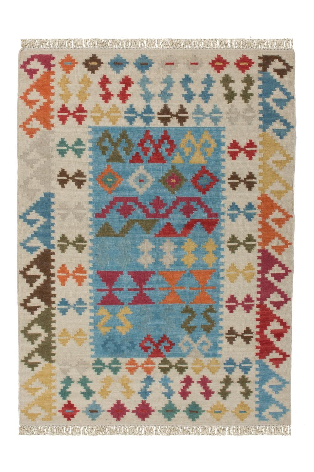 Teppich Boss Teppich Kurzflor Teppich Kurt de Luxe 115 in Multicolor, rechteckig, Höhe: 8 mm, Aus Wolle, in Handarbeit gefertigt, strapazierfähig und pflegeleicht