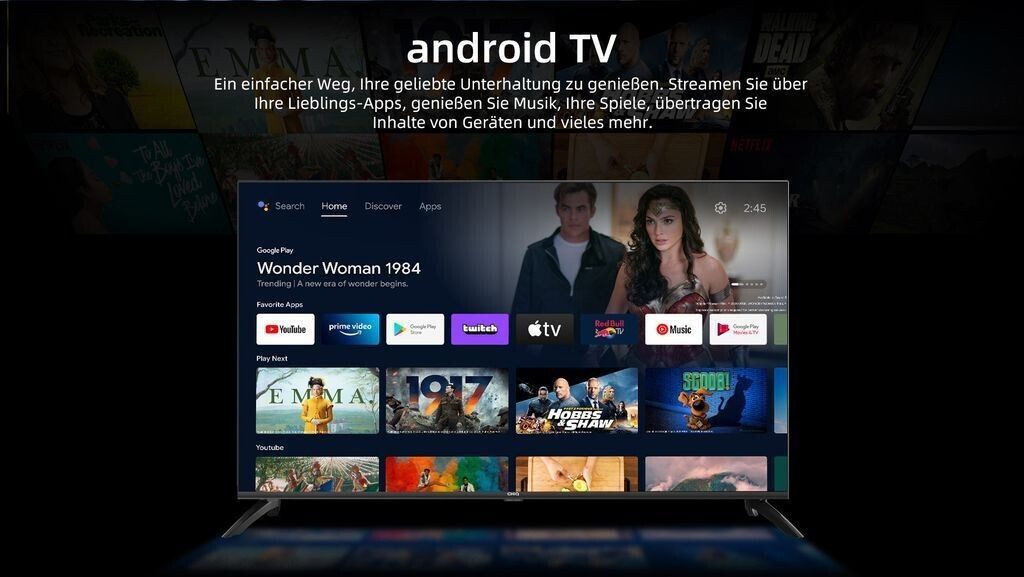 CHiQ MODEL U55QG7L QLED-Fernseher (139 cm/55 Zoll, 4K Ultra HD, WLAN, LAN (RJ45), Bluetooth, Google TV, Streaming-Dienste, App-Store-Zugang, Miracast, Chromecast integriert, QLED-Display) ! RABATT: 27.95% CHiQ MODEL U55QG7L QLED-Fernseher (139 cm/55 Zoll, 4K Ultra HD, WLAN, LAN (RJ45), Bluetooth, Google TV, Streaming-Dienste, App-Store-Zugang, Miracast, Chromecast integriert, QLED-Display) ! RABATT: 27.95%