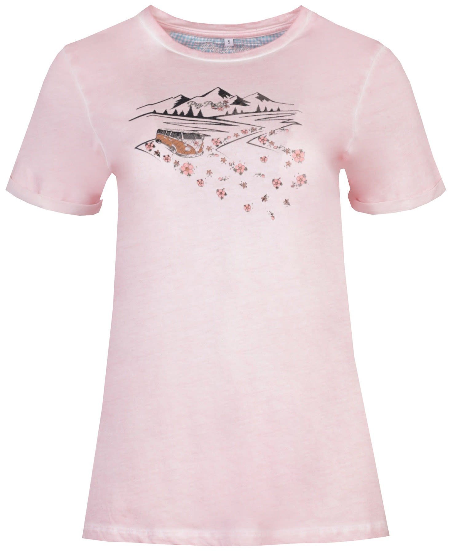 Piz Kirschblüte T-Shirt Piz Damen Kurzarm-Shirt Palü Palü W Marktbergel