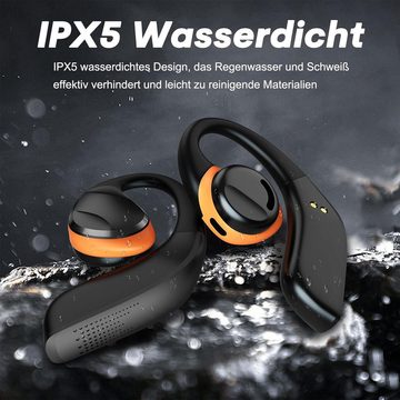 Xmenha Klare Anrufe, IPX5-wasserdichtes Design Open-Ear-Kopfhörer (LED-Leistungsanzeige zeigt digital die verbleibende Akkulaufzeit, während 36 Stunden mit einer Ladung ausreichen., mit Erleben der Umgebung,Ganztägiger Tragekomfort,Lange Akkulaufzeit)