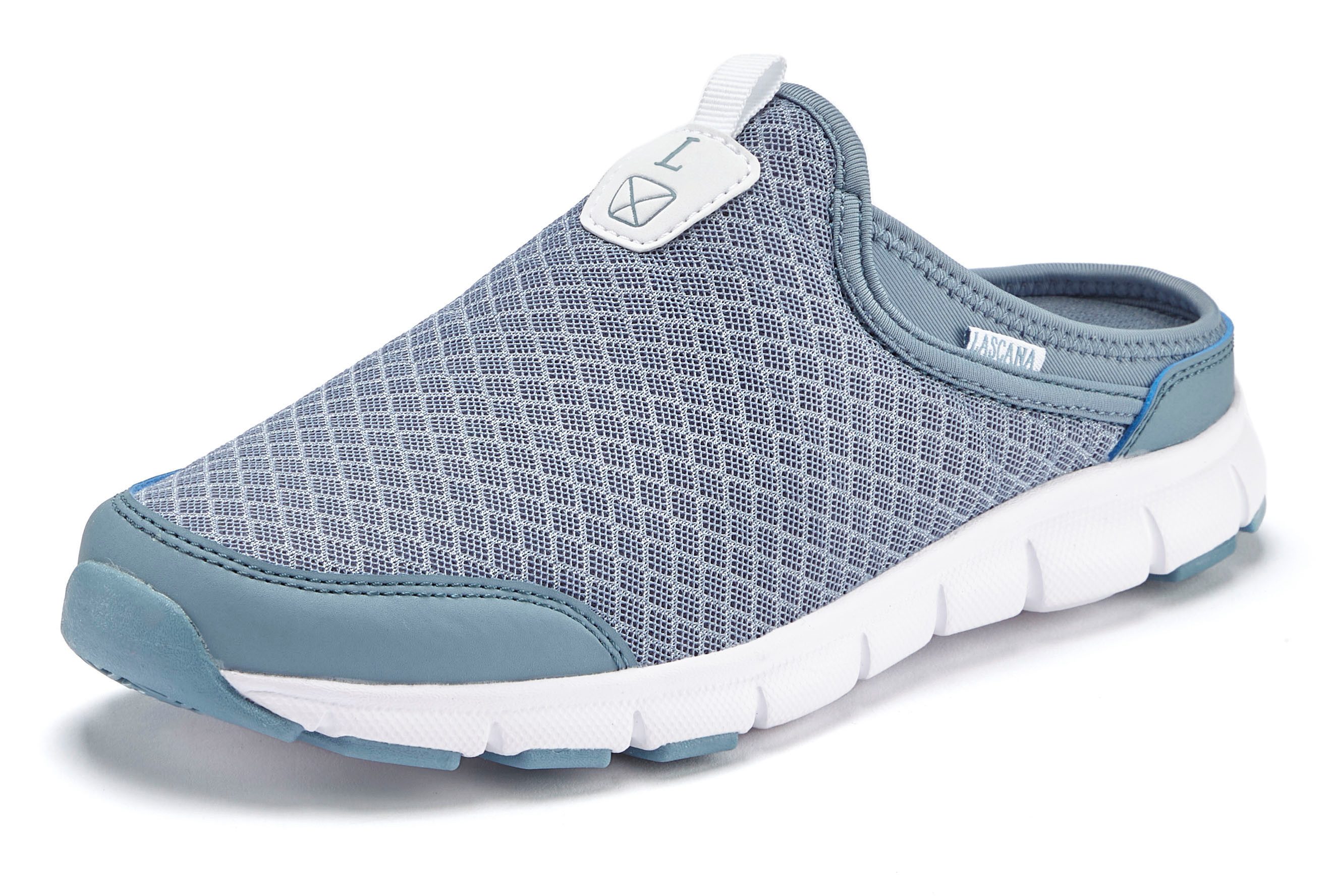 LASCANA Slip-On-Sneaker, Sneaker Halbschuh, Freizeitschuh, Sabot, Clogs aus leichtem Mesh-Material