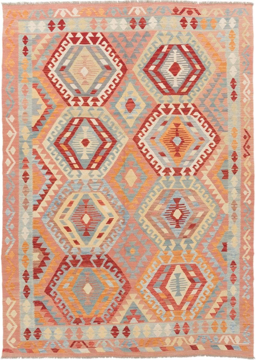 Orientteppich Kelim Afghan 205x285 Handgewebter Orientteppich, Nain Trading, rechteckig, Höhe: 3 mm