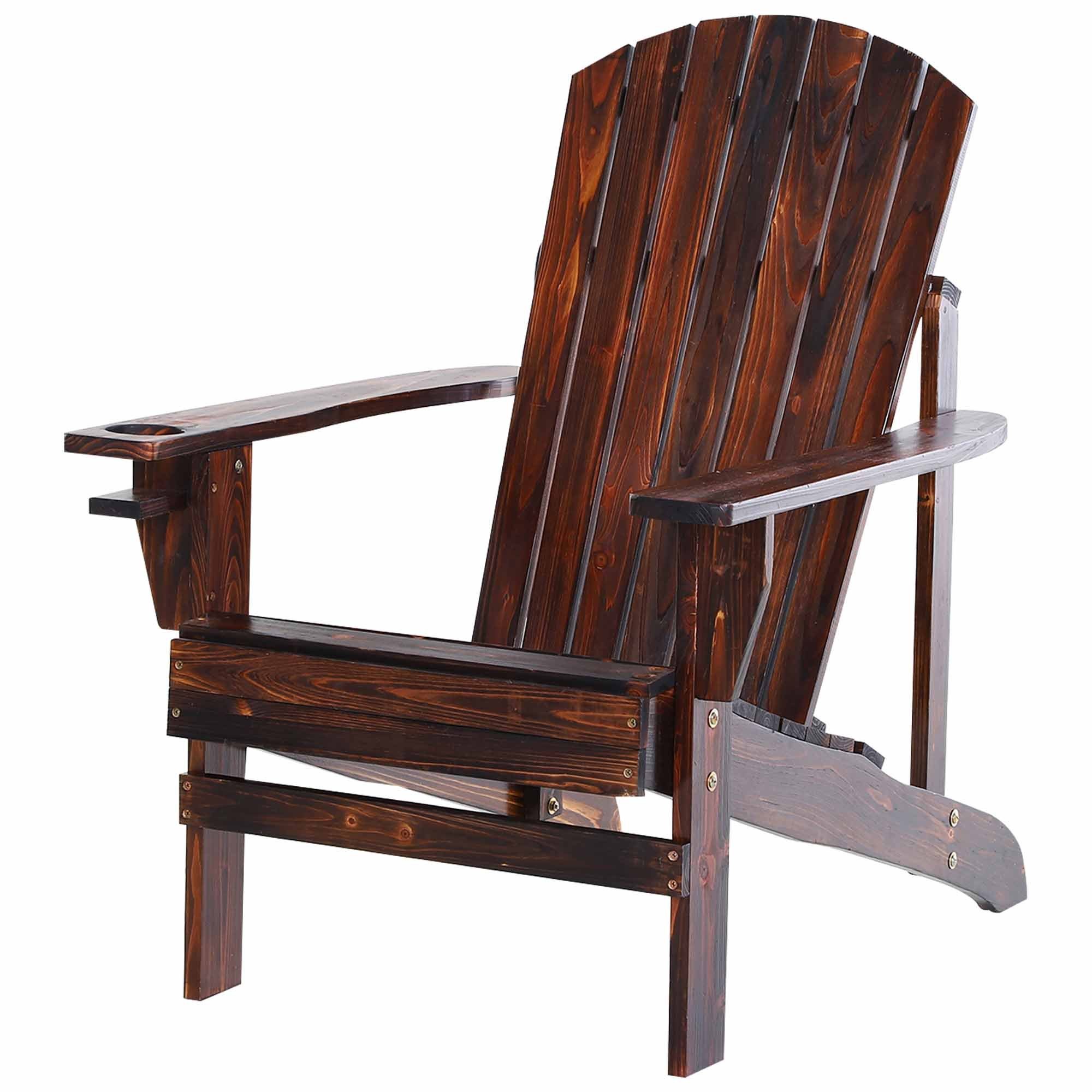 Outsunny Gartenstuhl Adirondack-Gartenstuhl mit Becherhalter (Balkonstuhl, günstig online kaufen