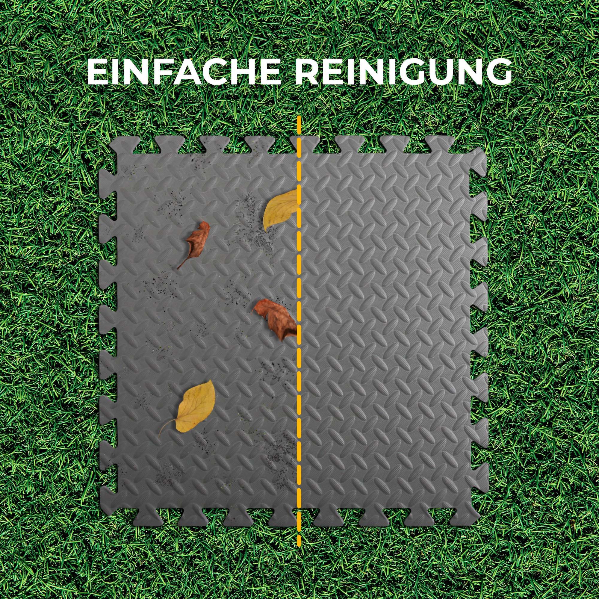 Bestlivings Pool-Bodenschutzfliese Unterlegmatte EXTRA DICK mit Rand, 4-St., 52cm x 52cm x 1,2cm (1,04m), Bodenschutzmatte für Pool und Planschbecken - mit Rand