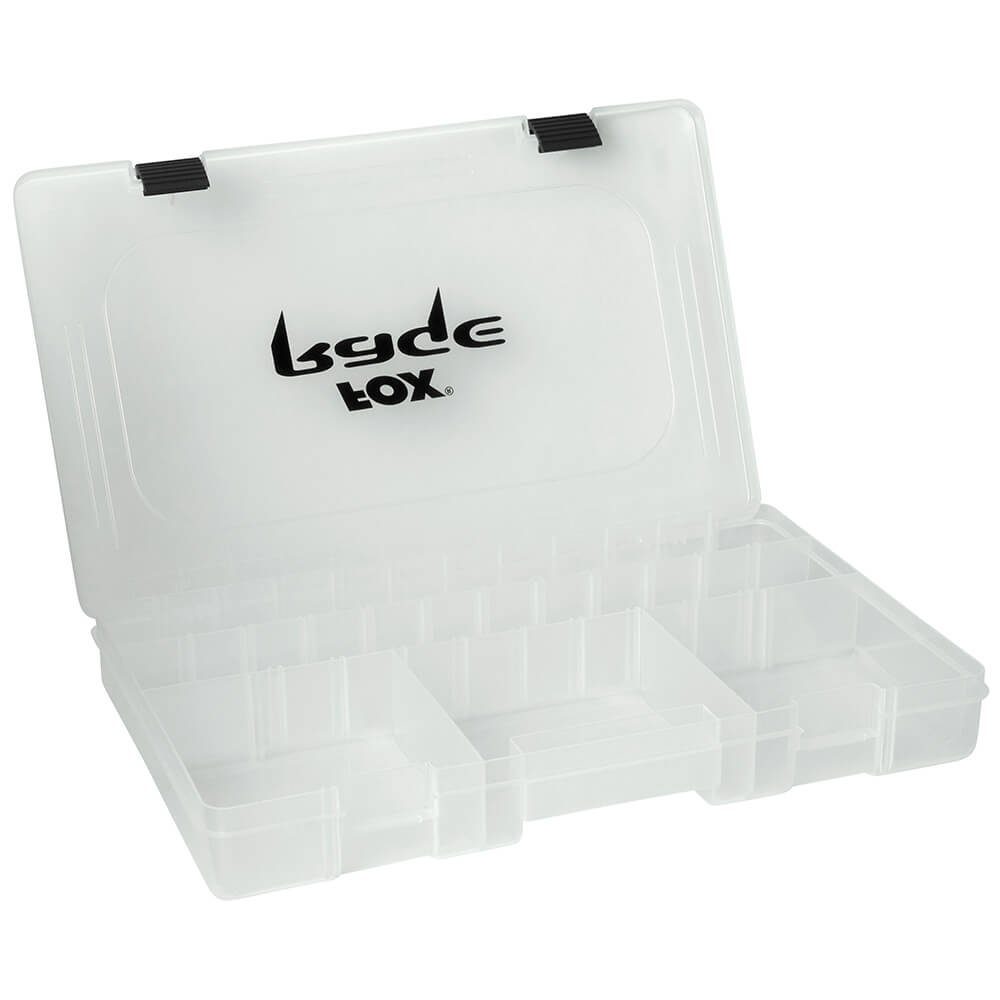 Fox Rage Angelkoffer Fox Rage Storage Box Aufbewahrungsbox klar (1 St), Perfekt für die Aufbewahrung all Ihrer Köder und kleinen Utensilien, Strapazierfähiger Kunststoff, Klare Außenhülle, um den Inhalt sehen zu können, Fox Rage Logo auf dem Deckel