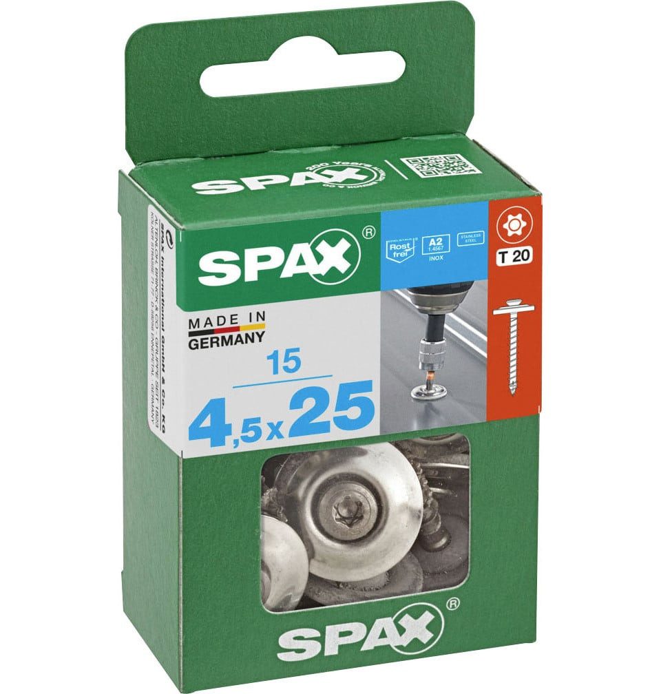 SPAX Spenglerschraube Spax Spenglerschrauben 4,5 x 25 mm T20 Vollgewinde