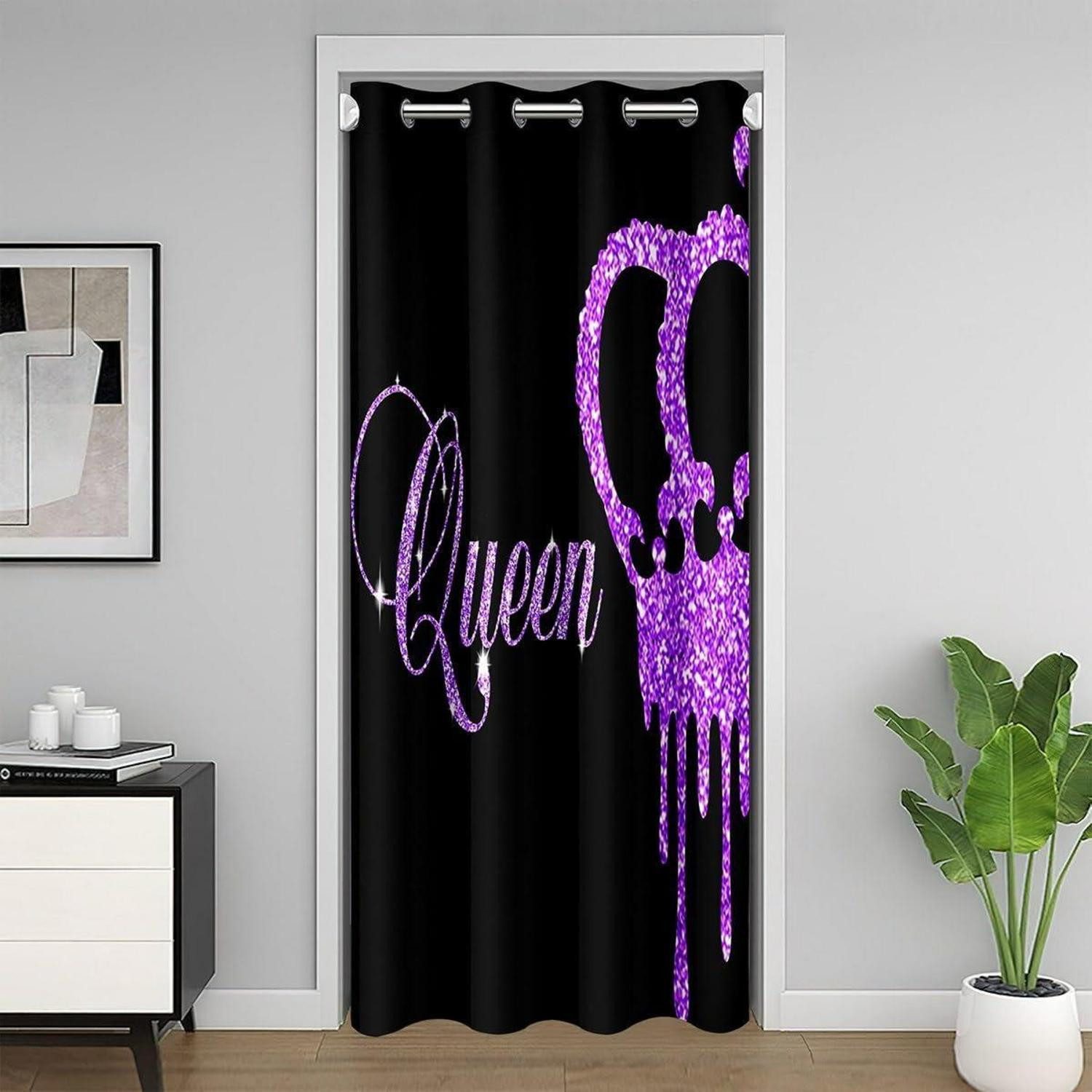 LuxusKollektion Türvorhang Türvorhang Königin König 106x203cm Lila/Schwarz (1 St)