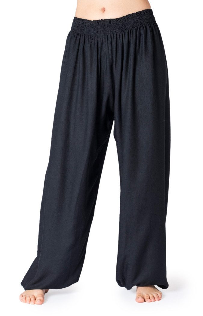 Relaxhose unicolor Haremshose aus 100% Viskose weite Yogahose für Damen & Herren