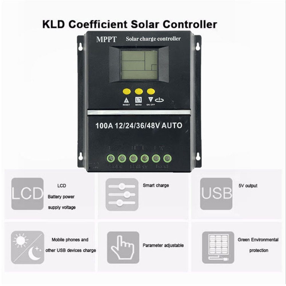 Off-Grid-System Identifizierung LCD-Display, Solarladeregler Spannungs-automatische Tidyard Solar Controller,