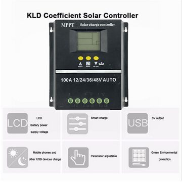 Tidyard Solarladeregler Spannungs-automatische Identifizierung Solar Controller, LCD-Display, Off-Grid-System