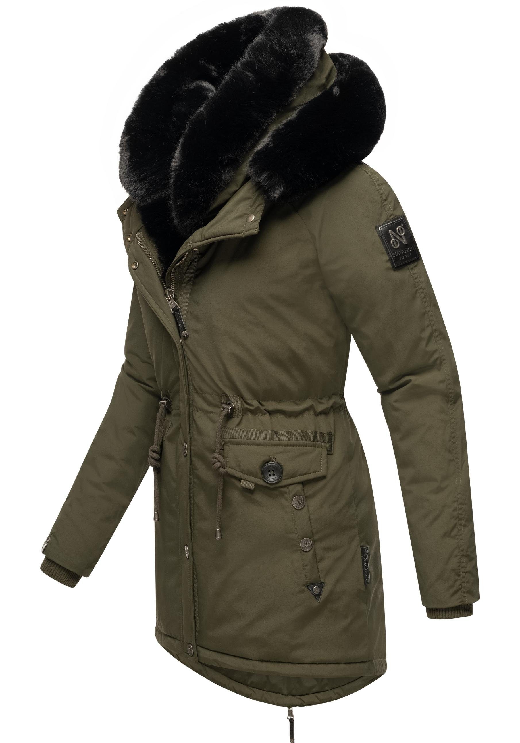 Navahoo Wintermantel Sweety Deluxe modischer Winterparka mit großer doppelter Kapuze