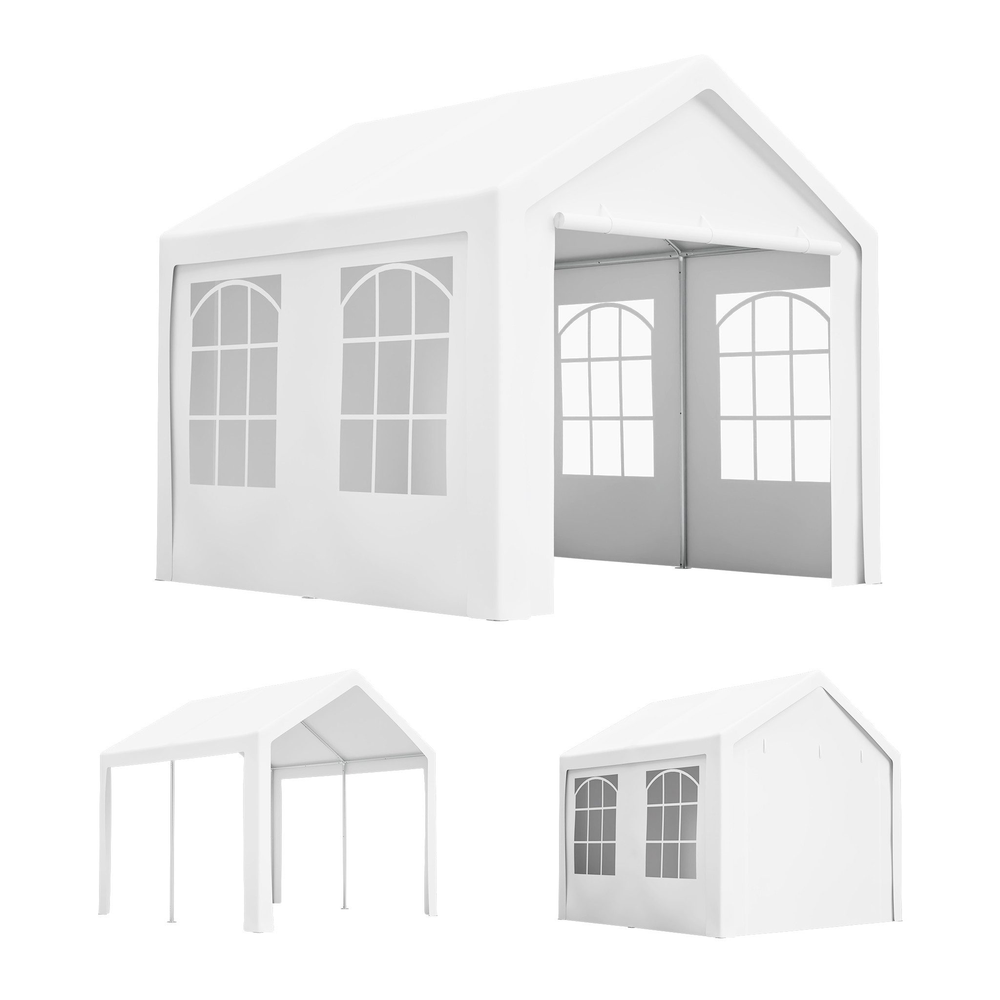 GIHAUVIA Pavillon 3x3 Meter Partyzelt, Wasserdicht Stabil Gartenpavillon Gartenzelt.