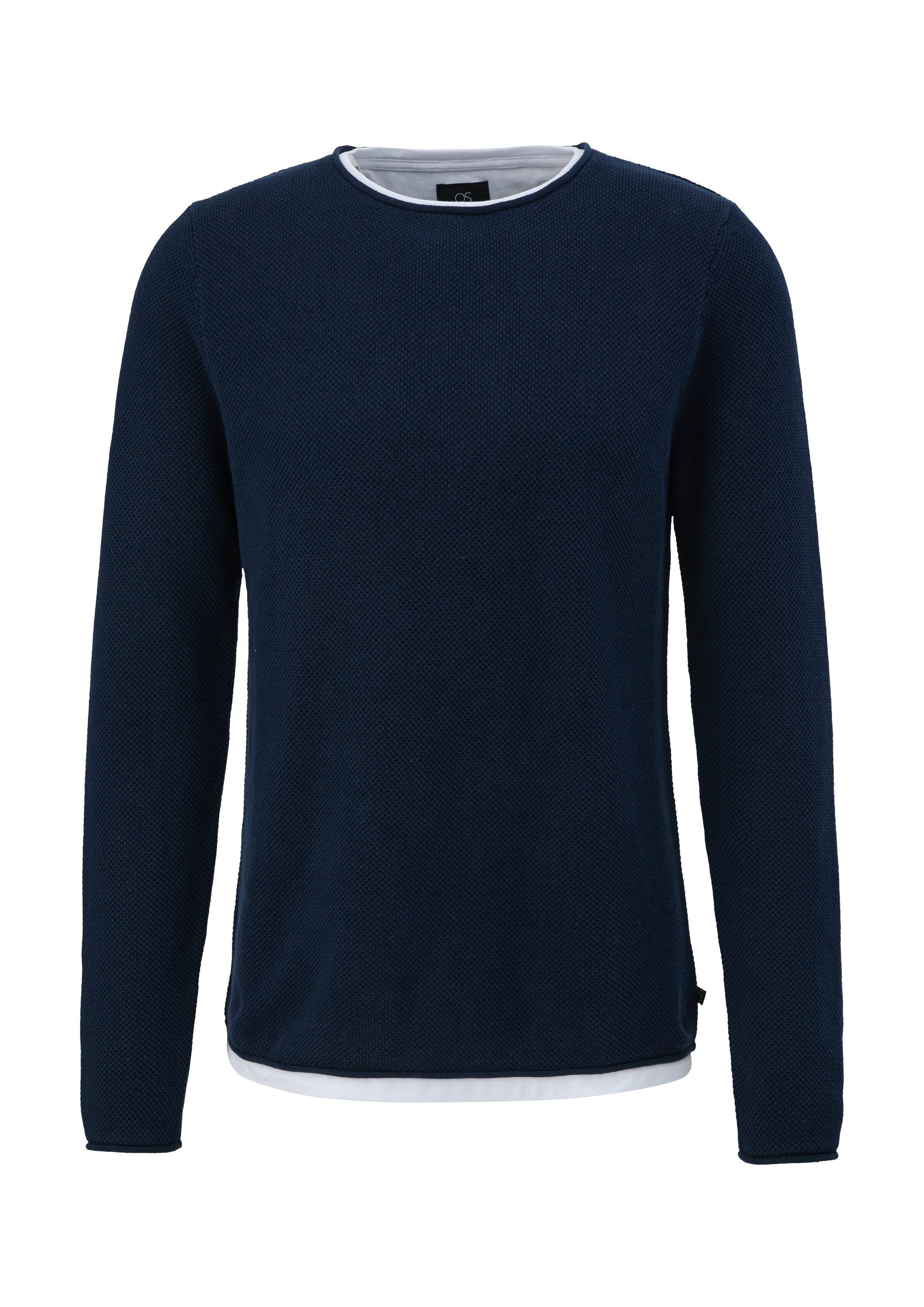QS Longpullover Strickpullover Strickpullover in Layering-Optik