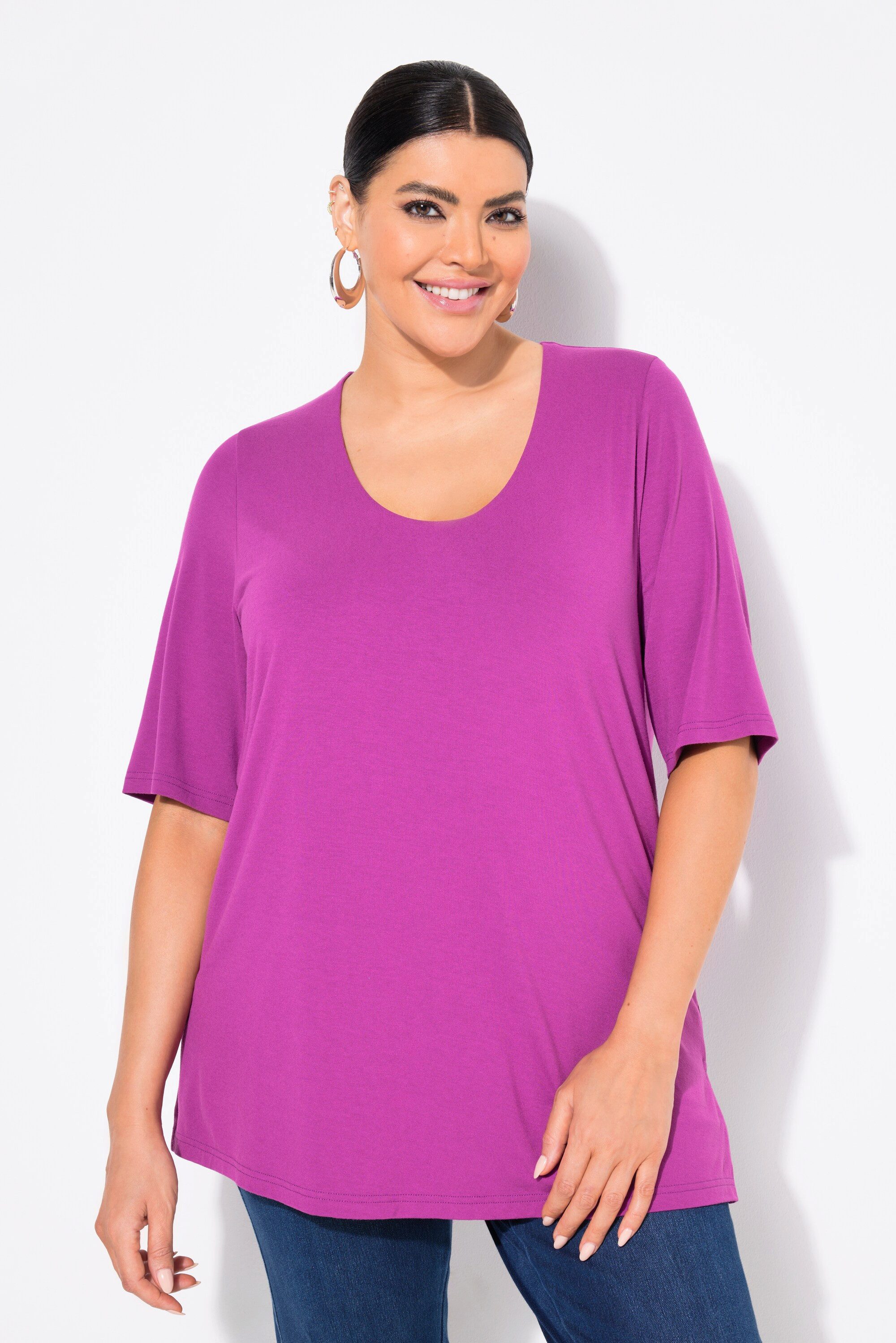Ulla Popken T-Shirt Shirt 1/2 Arm Doublelayer günstig online kaufen