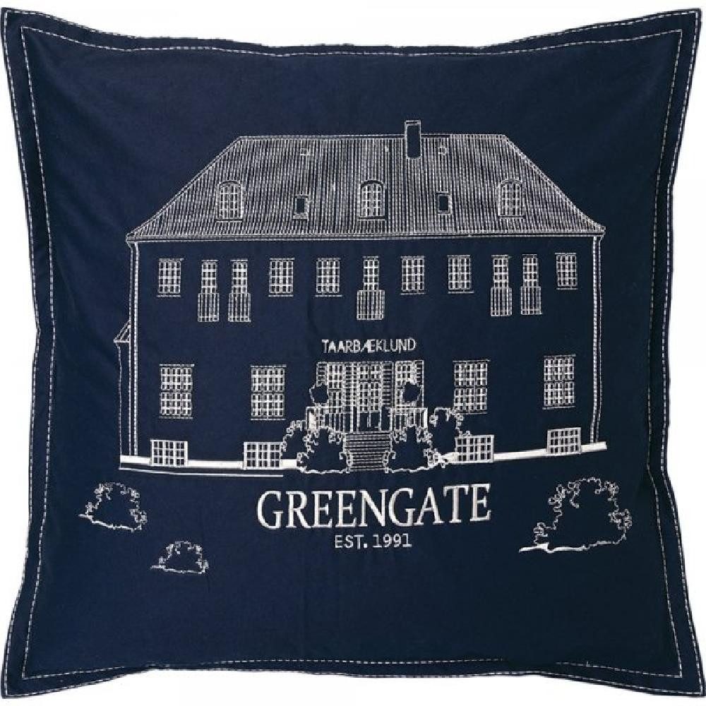 Greengate Подушкиhülle Подушкиhülle Haus mit Stickerei Blue (50x50cm)