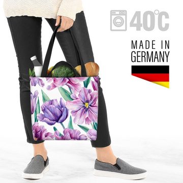 VOID Henkeltasche (1-tlg), Lila Blumen Blumenmuster Tasche Einkaufstasche Ostern Shopper Bag