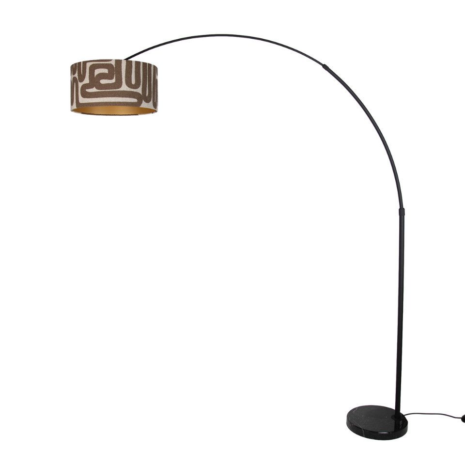Qazqa Bogenlampe Xxl, ohne Leuchtmittel, Kaltweiß, QAZQA Bogen­lampe, e27, Schwarz, Stahl, Modern