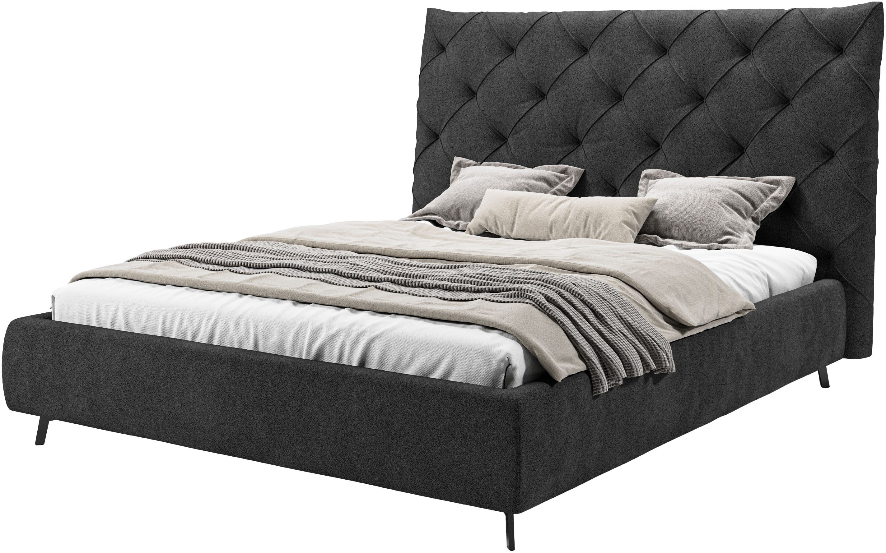 Home affaire Polsterbett Maxime, in 4 Breiten bis 200cm, auch in Leder, Kopfteilhöhe 143 cm, belastbar bis 280 kg, auch in Überlänge 220cm