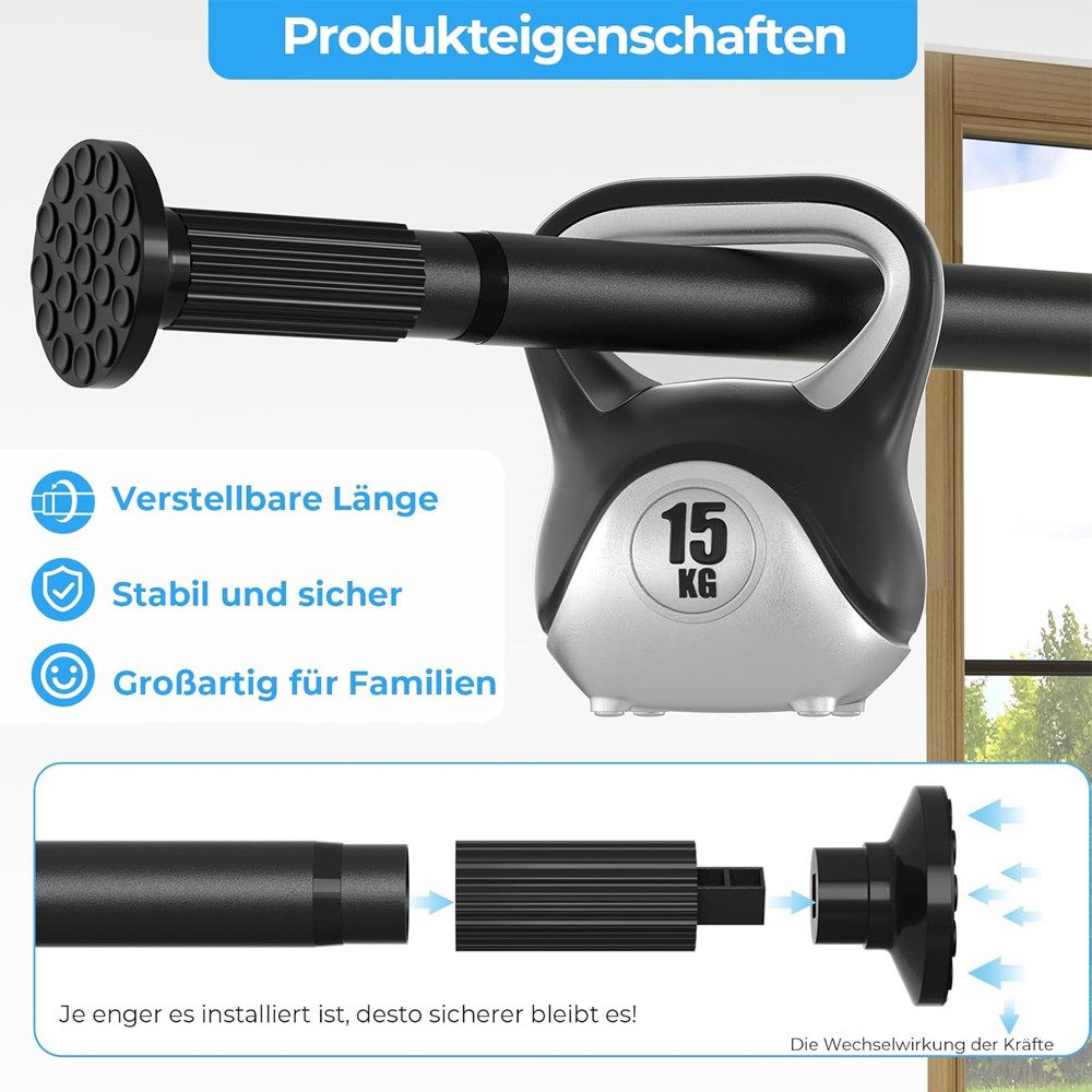 TUWENA Gardinenstange Gardinenstange ohne Bohren Teleskopstange Vorhangstange Klemmstange, 3 Größen Klemmstange Ausziehbar Schlafzimmer 128-177/278-327/328-377cm