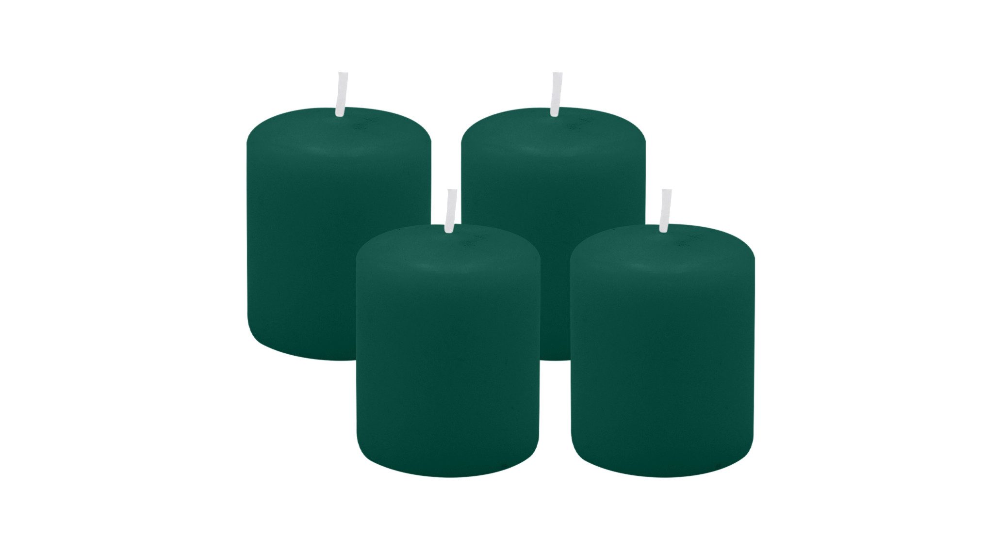Kopschitz Kerzen Stumpenkerze 4er Set Stumpenkerzen/Adventskranzkerzen Dunkelgrün Ø 50 x 60 mm