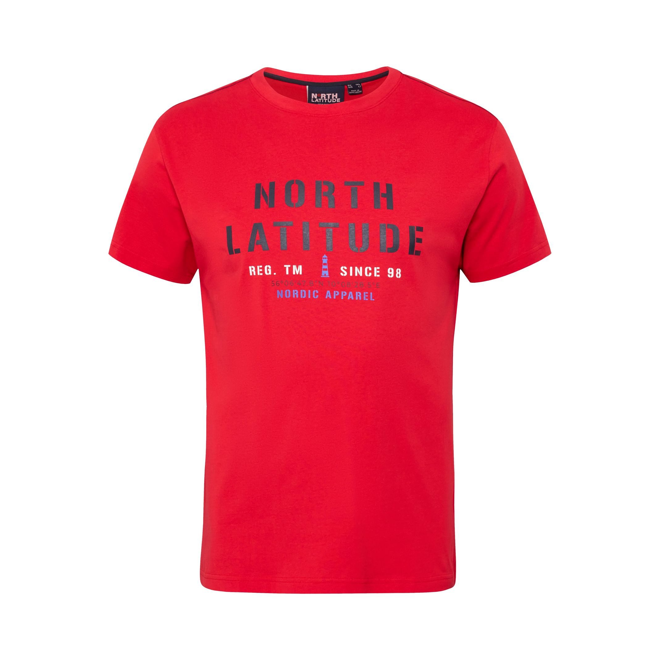 north 56 4 Print-Shirt North Latitude T-Shirt in großen Größen bis 8XL, rot günstig online kaufen