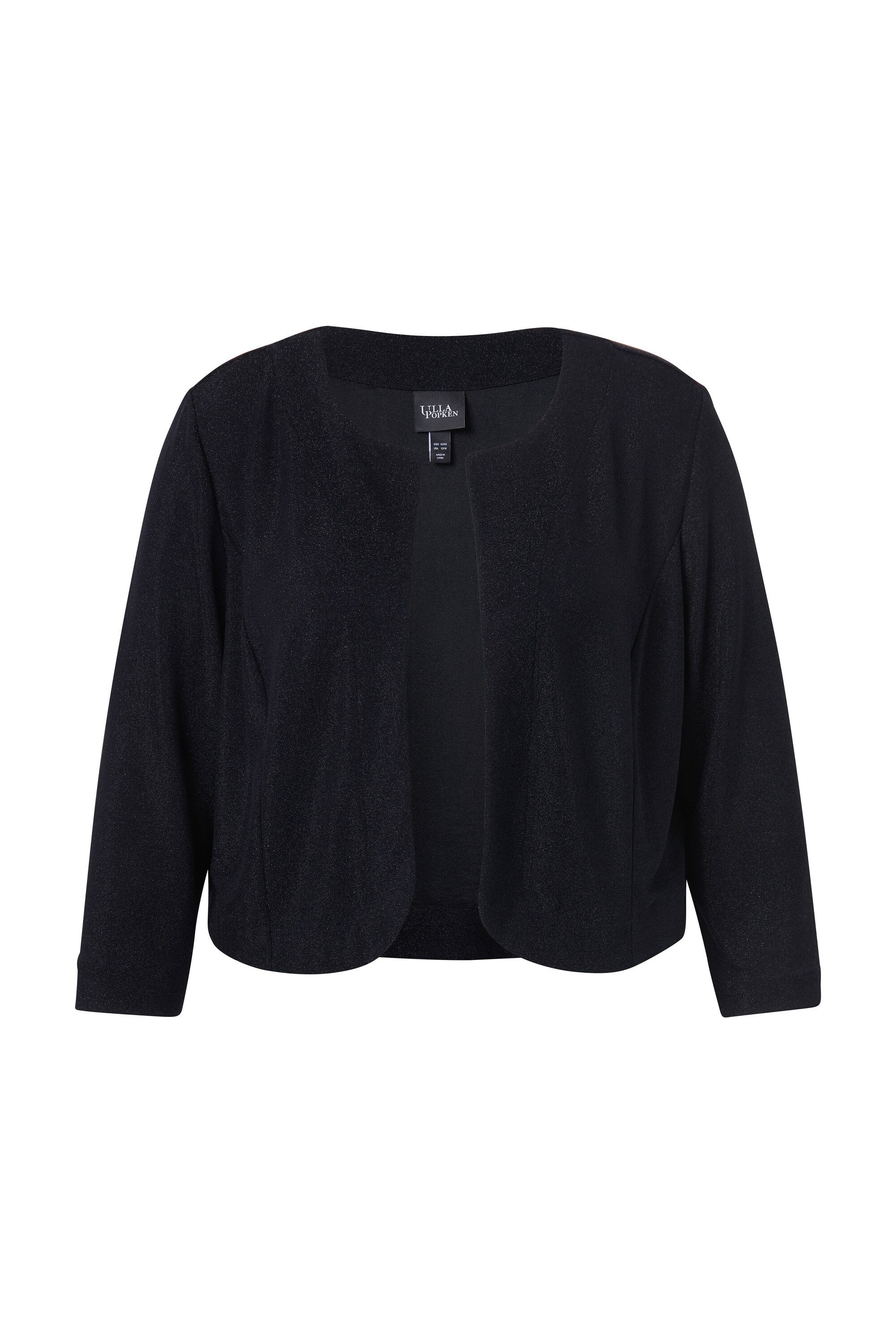 Ulla Popken Sweatshirt Bolerojacke Glitter Boxy Rundhals Langarm günstig online kaufen