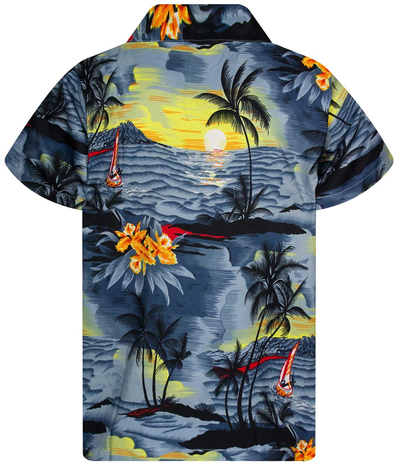 King Kameha Hawaiihemd Surf Kids Funky Hawaii-Hemd Kinder Kurzarm Front-Tasche Unisex