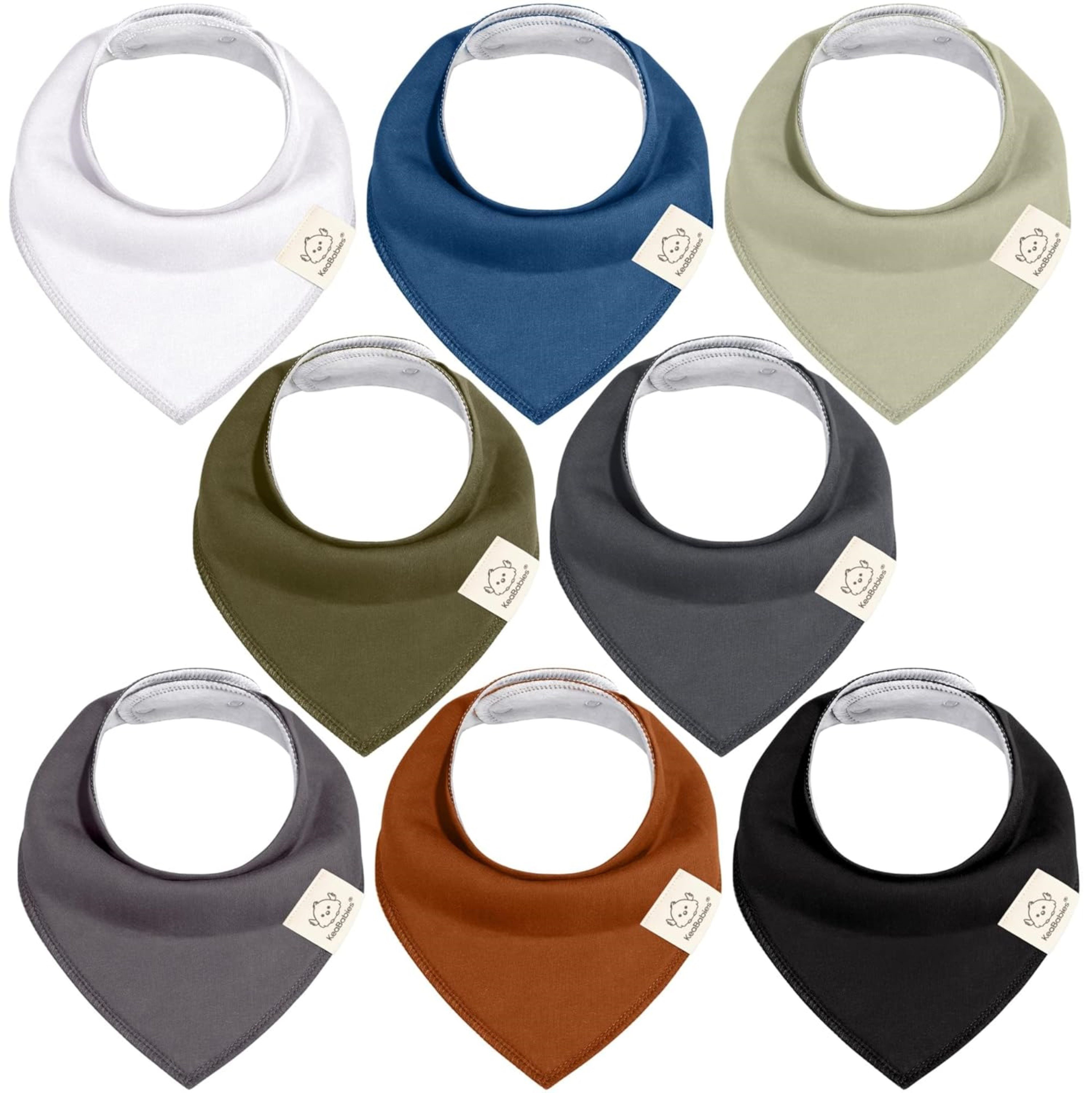 KeaBabies Lätzchen 8er Set Baby Dreieckstuch Unisex Lätzchen Bio-Baumwolle Sabberlätzchen, (Bandana Lätzchen Set Baby Unisex aus Bio-Baumwolle mit Geschenkbox, 8-St., 8er-Set Baby Dreieckstücher aus Bio-Baumwolle für Jungen und Mädchen), Weiche Bio-Baumwo