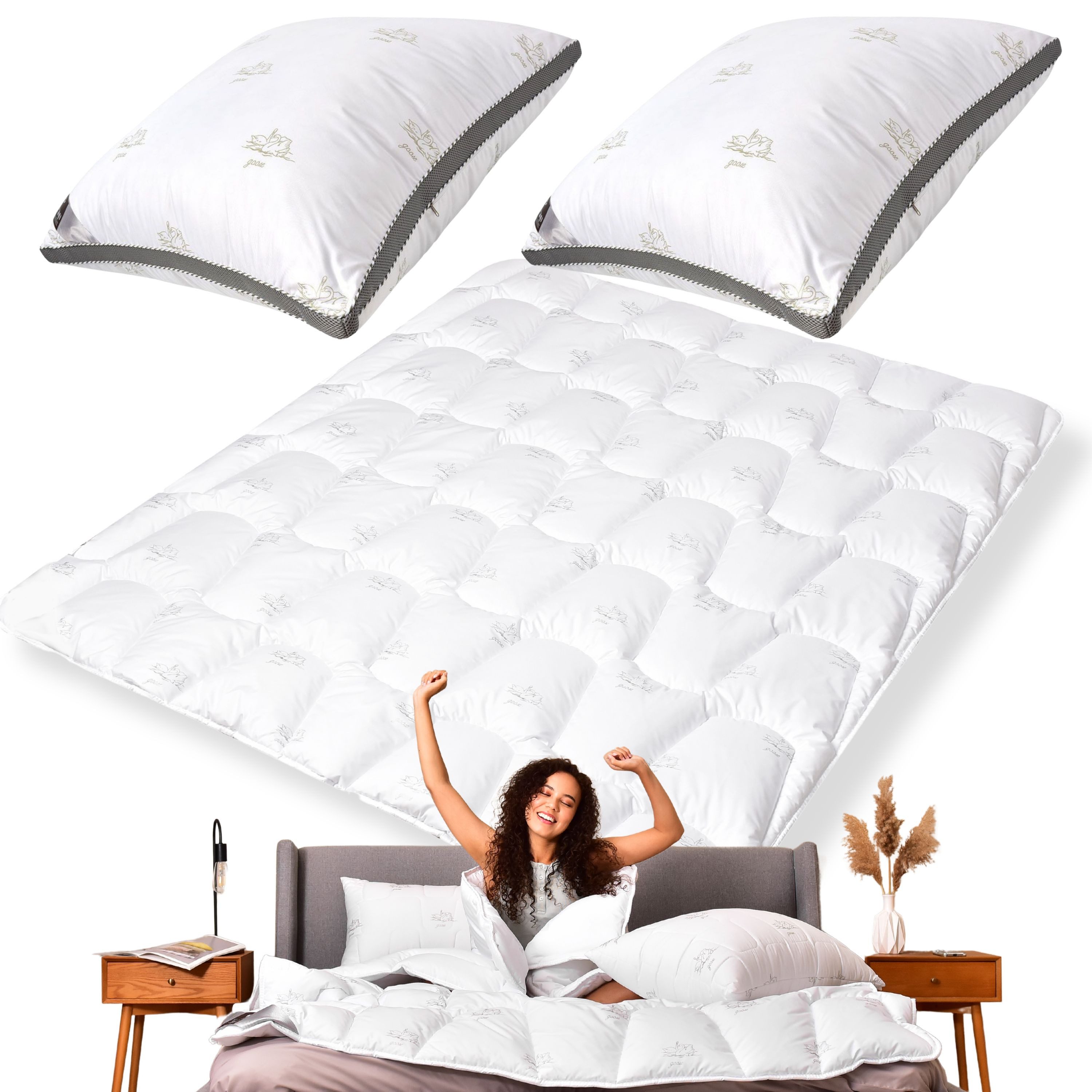 SEI Design Einziehdecke Large 3D SWAN-SET, 1 Bettdecke 200x220 + 2 3D-Kopfk günstig online kaufen