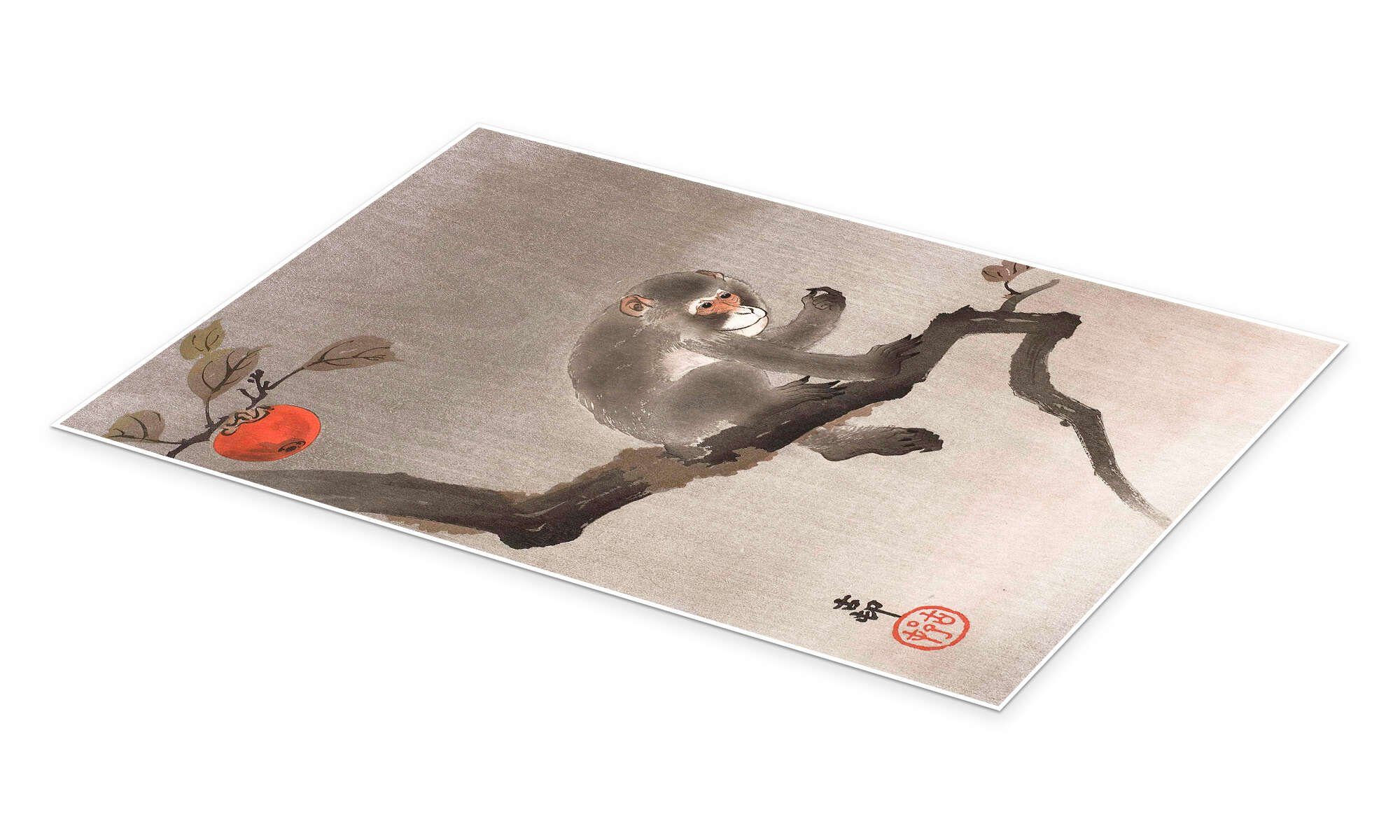 Posterlounge Wandbild Affe in einem Baum, Ohara Koson, erhältlich als Poster, Leinwandbild, Wandsticker oder Acrylglasbild