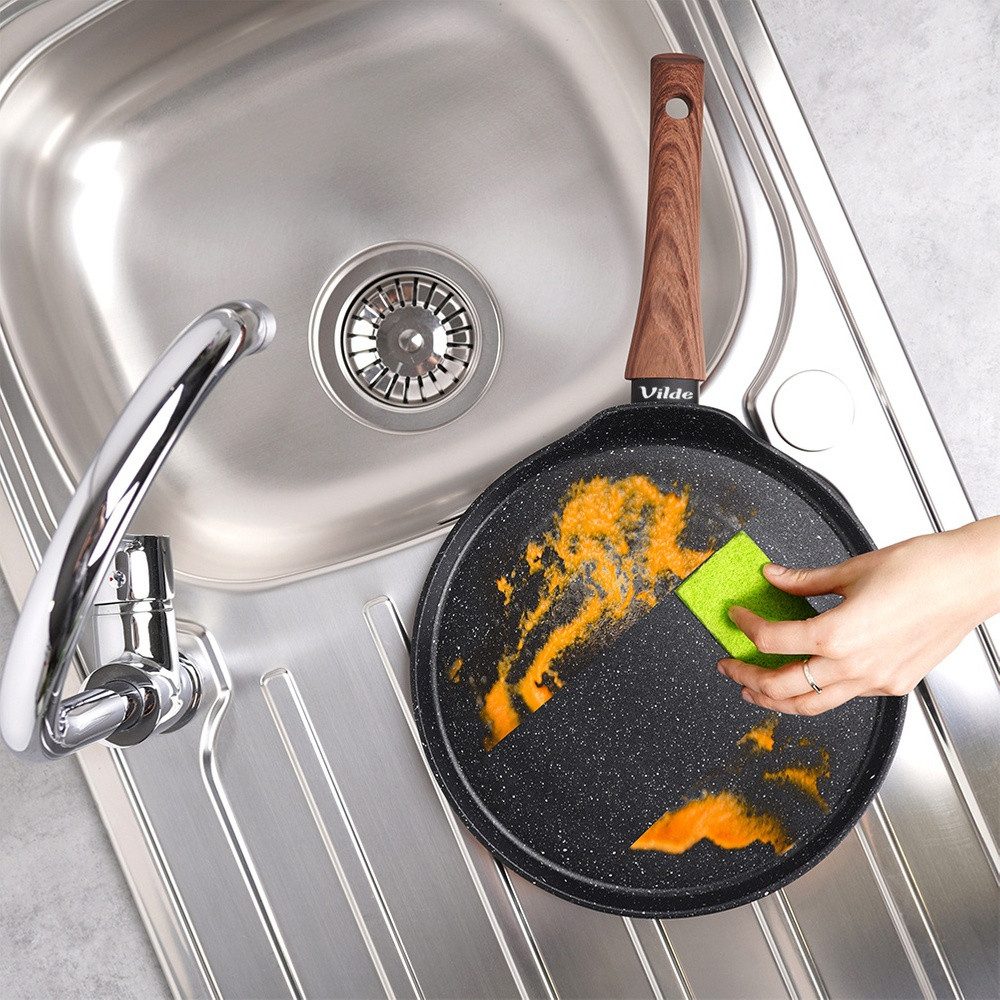 Vilde Crêpepfanne BLACK&WOOD 24 cm mit Granit-Antihaftbeschichtung, Aluminium (1-tlg), energiesparend, spülmaschinengeeignet – Bild 5 von 5