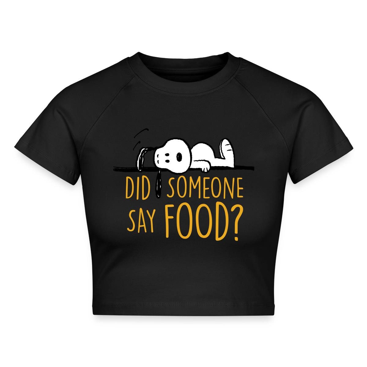 Spreadshirt T-Shirt Peanuts Snoopy Ich Hab Hunger Lustiger Spruch Crop Top (1-tlg)