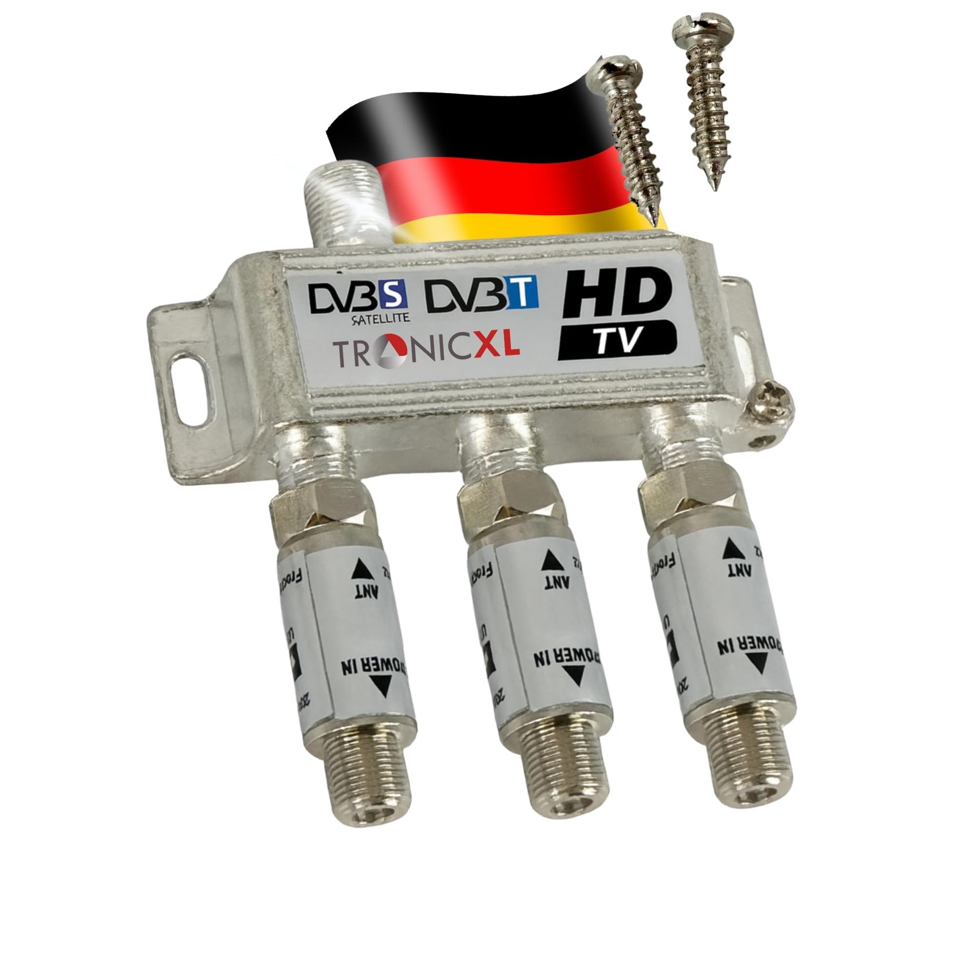 3-fach Sat Splitter TV Verstärker DVB-S2 DVB-T2 Antennenverstärker Leistungsverstärker