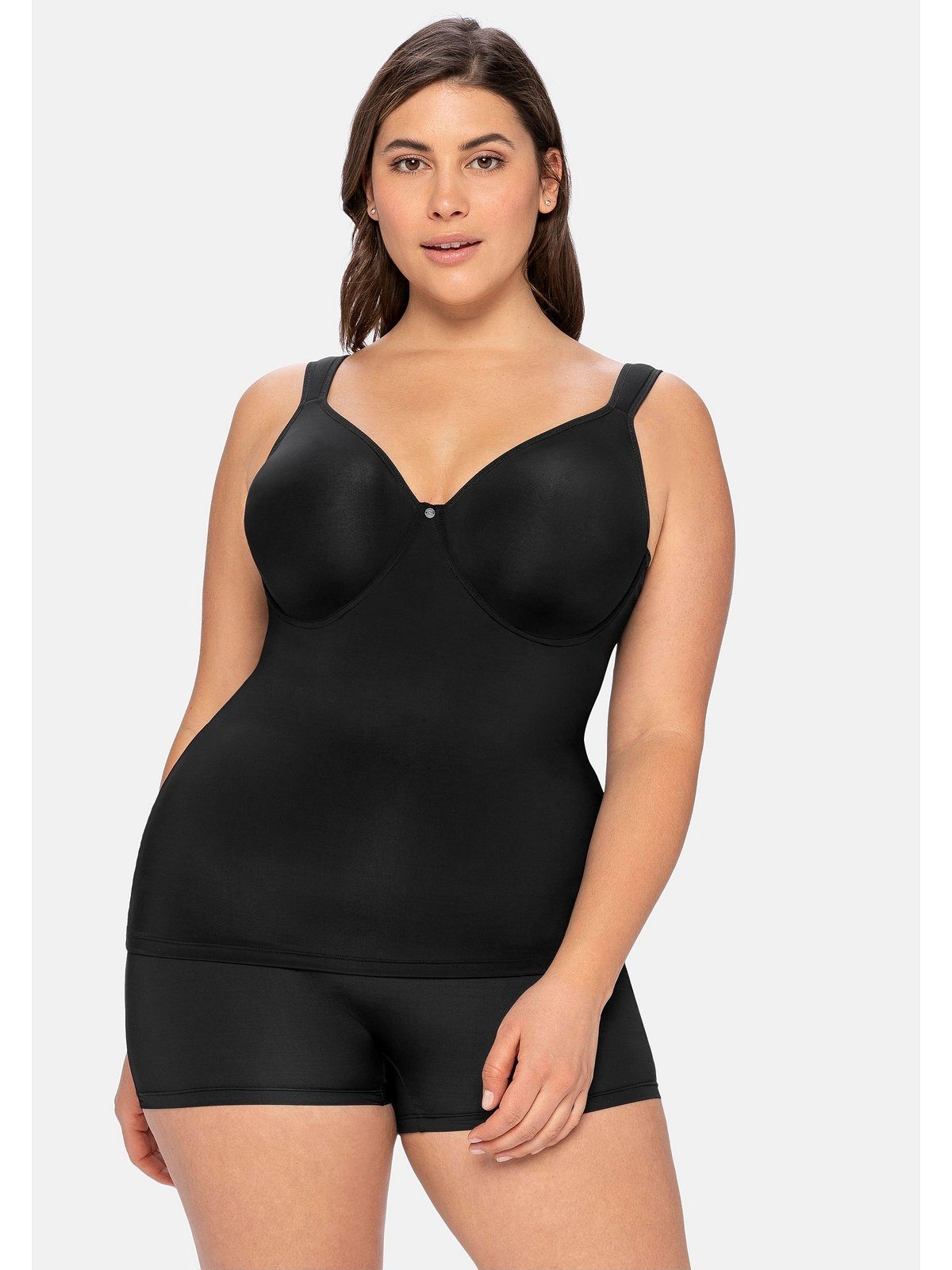 Sheego BH-Hemd Große Größen aus Microfaser, mit integriertem Bügel-BH