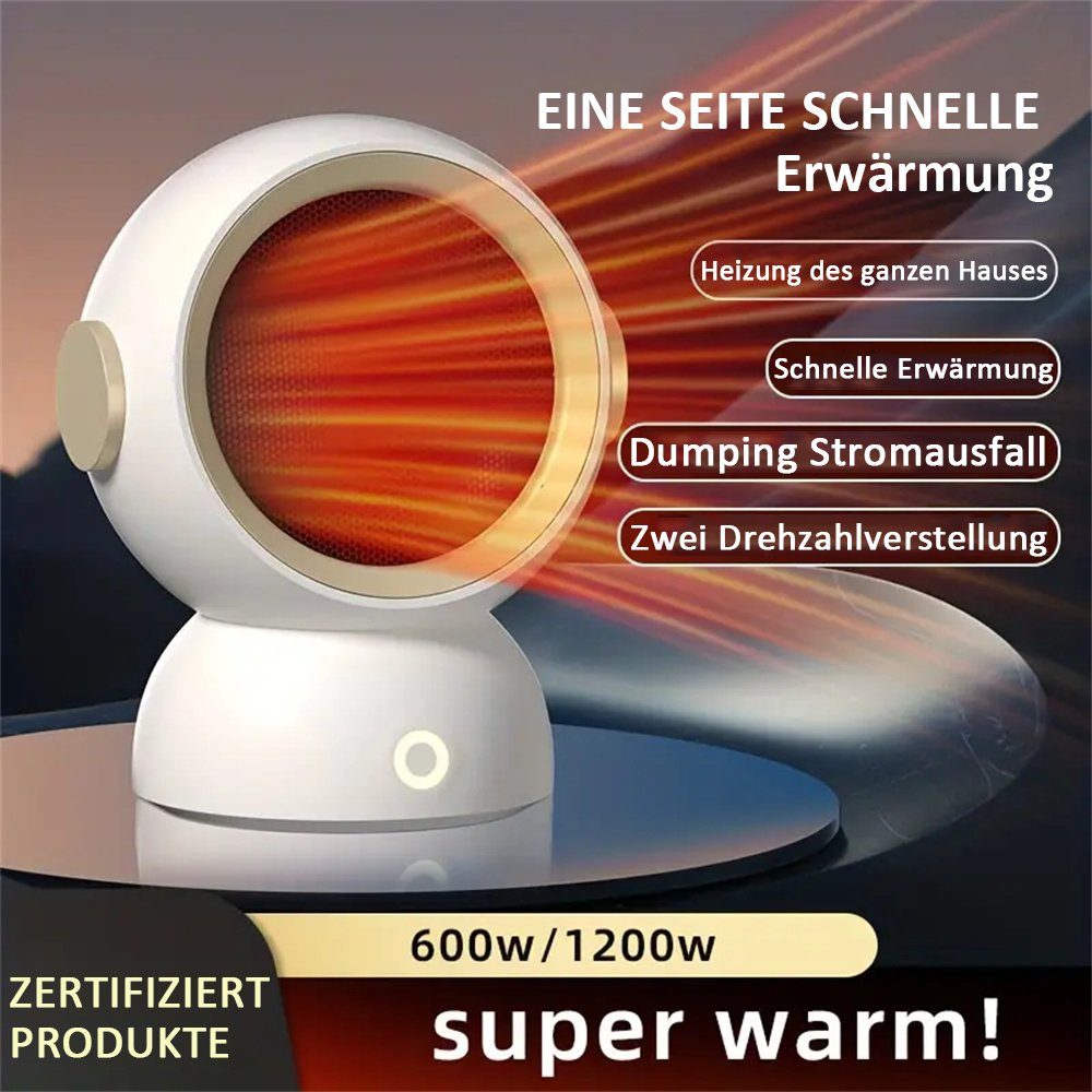 TUABUR Heizlüfter 1200 W im PTC-Keramik-Heizlüfter für Grün Heimbüro Winter