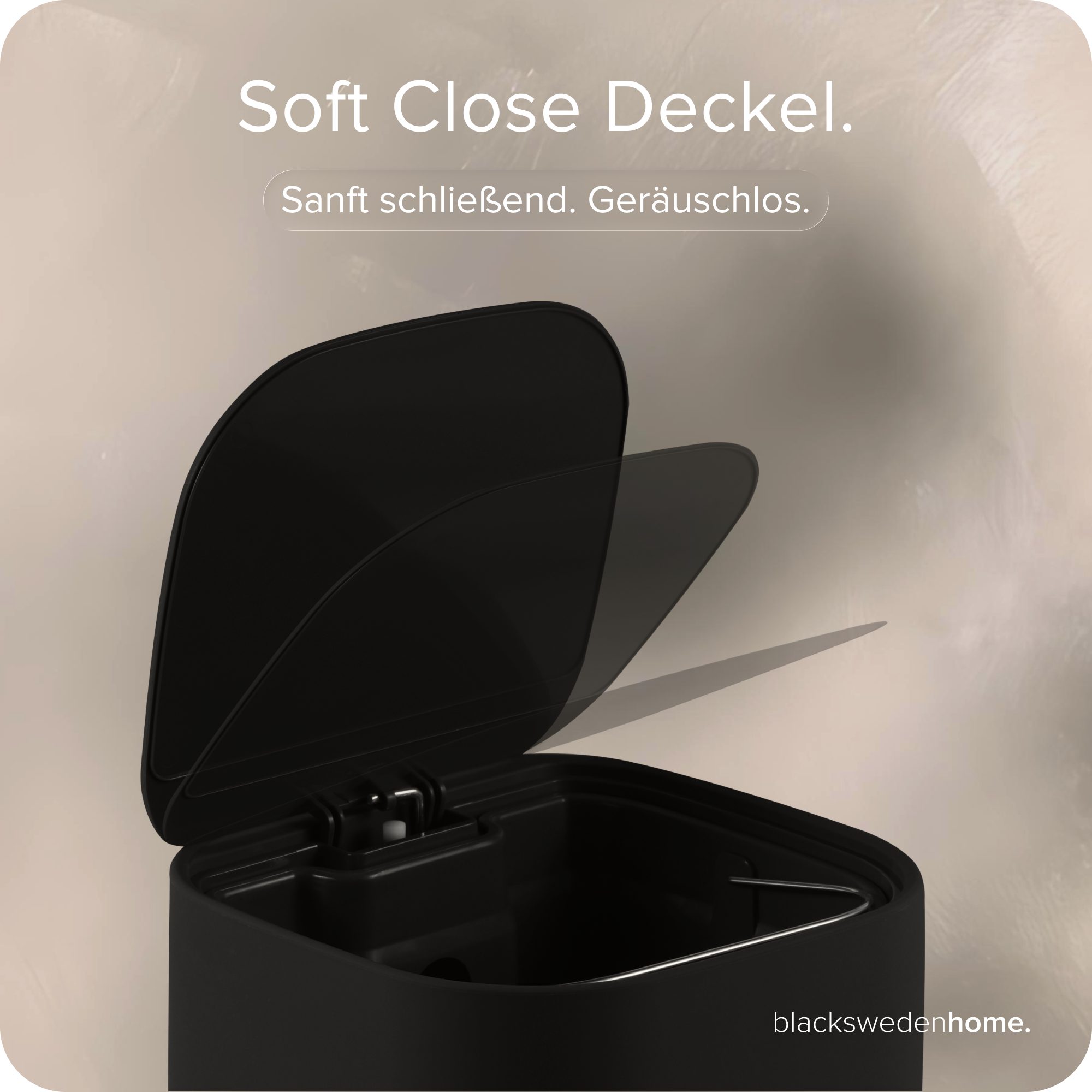 blackswedenhome. Mülleimer Bad Mülleimer - 5L mit Softclose-Deckel und Soft Touch Oberfläche, Soft Close Deckel, Soft Touch Oberfläche