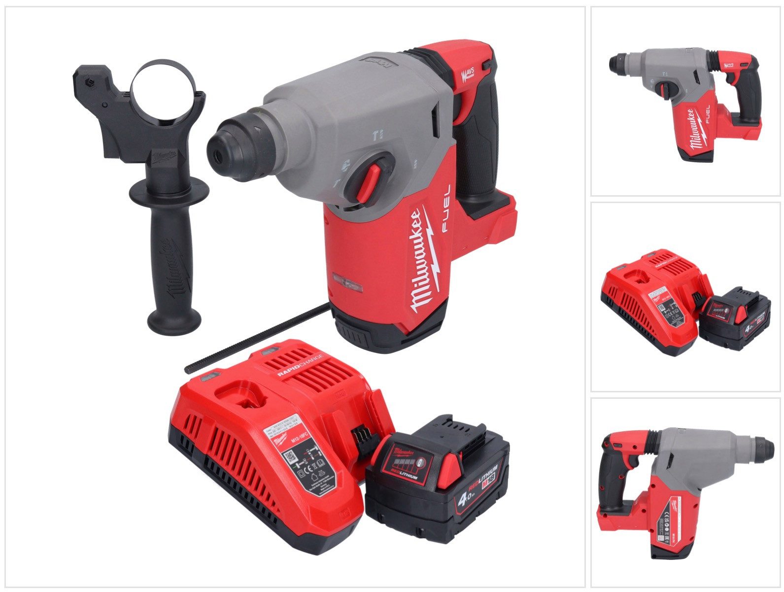 Milwaukee Schlagbohrmaschine M18 FH-401 Akku Bohrhammer 18 V 2,5 J SDS plus Brushless + 1x Akku 4