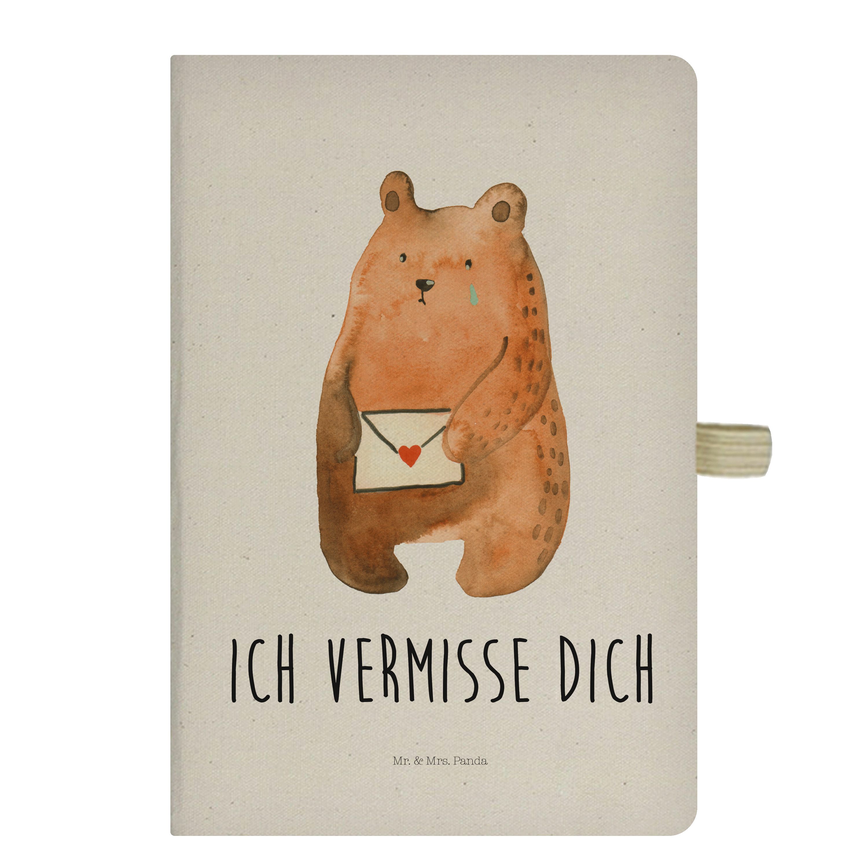Mr. & Mrs. Panda Notizbuch Liebesbrief-Bär - Transparent - Geschenk, Schreibheft, Teddy, vermiss Mr. & Mrs. Panda