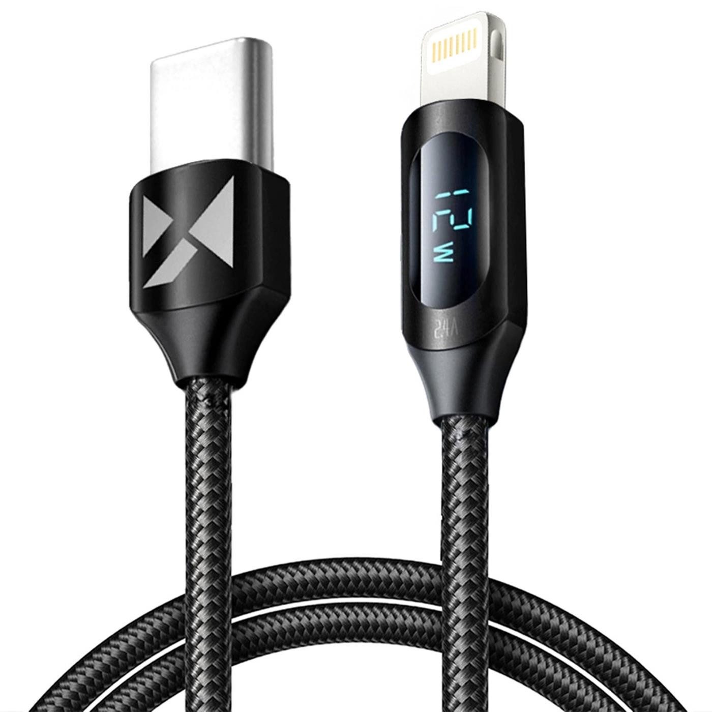 Wozinsky Wozinsky WUCLC1 USB Schnell Lade Kabel Smartphone-Kabel, Lightning, USB-C (100 cm), für iPhone iPad Daten Display USB Typ C Lightning Anschluss kurz 1m