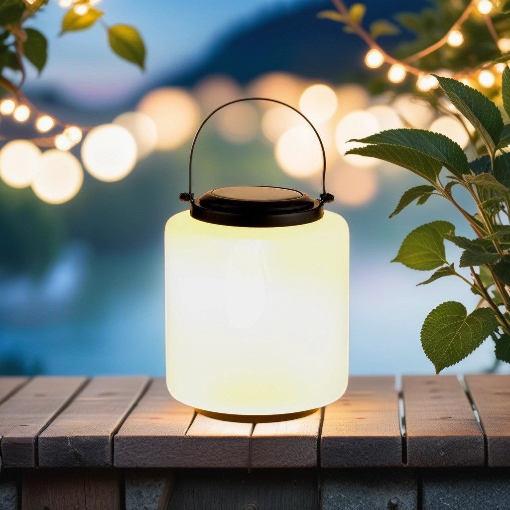 Marrakesch Orient & Mediterran Interior LED Solarleuchte Moderne Solarlaterne Erlin handgefertigt aus Glas in Weiß 33 cm modern, LED fest integriert, Handarbeit